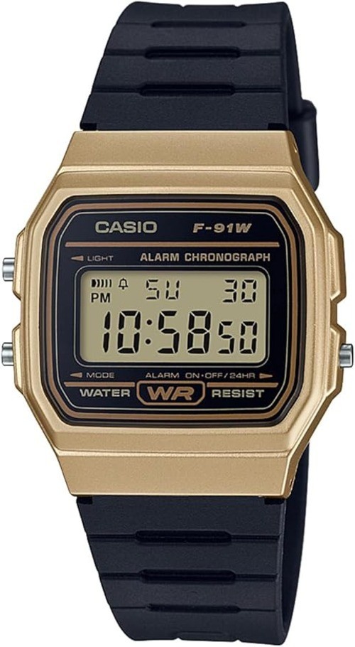 Casio F-91WM-9AJH Retro Digital Watch Web Limited Black Gold NEW Japan