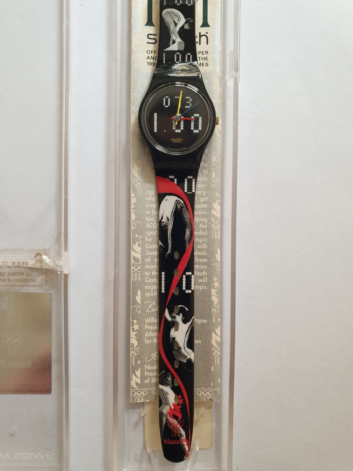 Vintage Swatch Watch “Nadja Comaneci” LZ105 Atlanta Olympics 1996 NOS