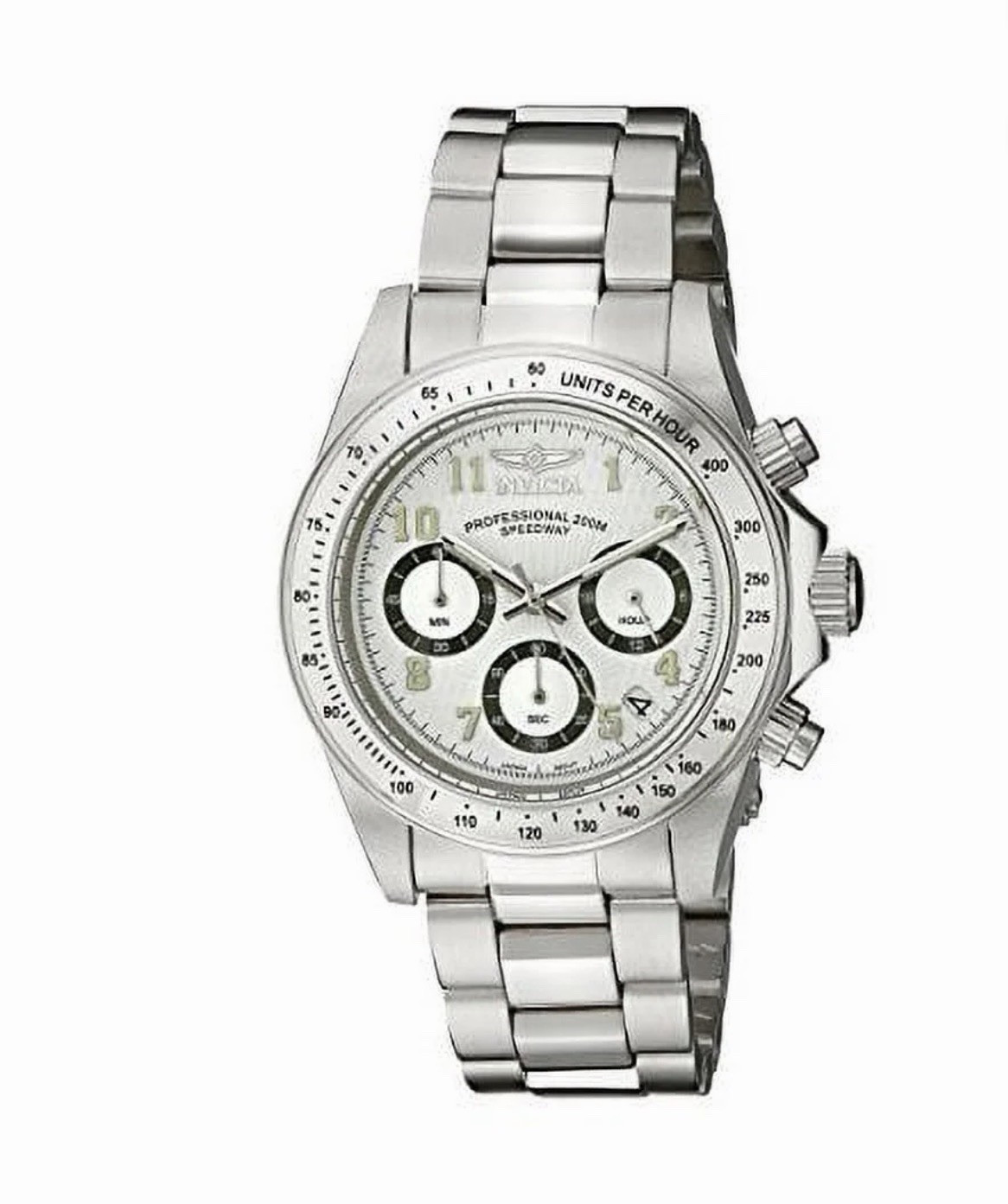 Invicta Speedway Men’s Quartz Chronograph 200m 44mm White Dial Silver/Black
