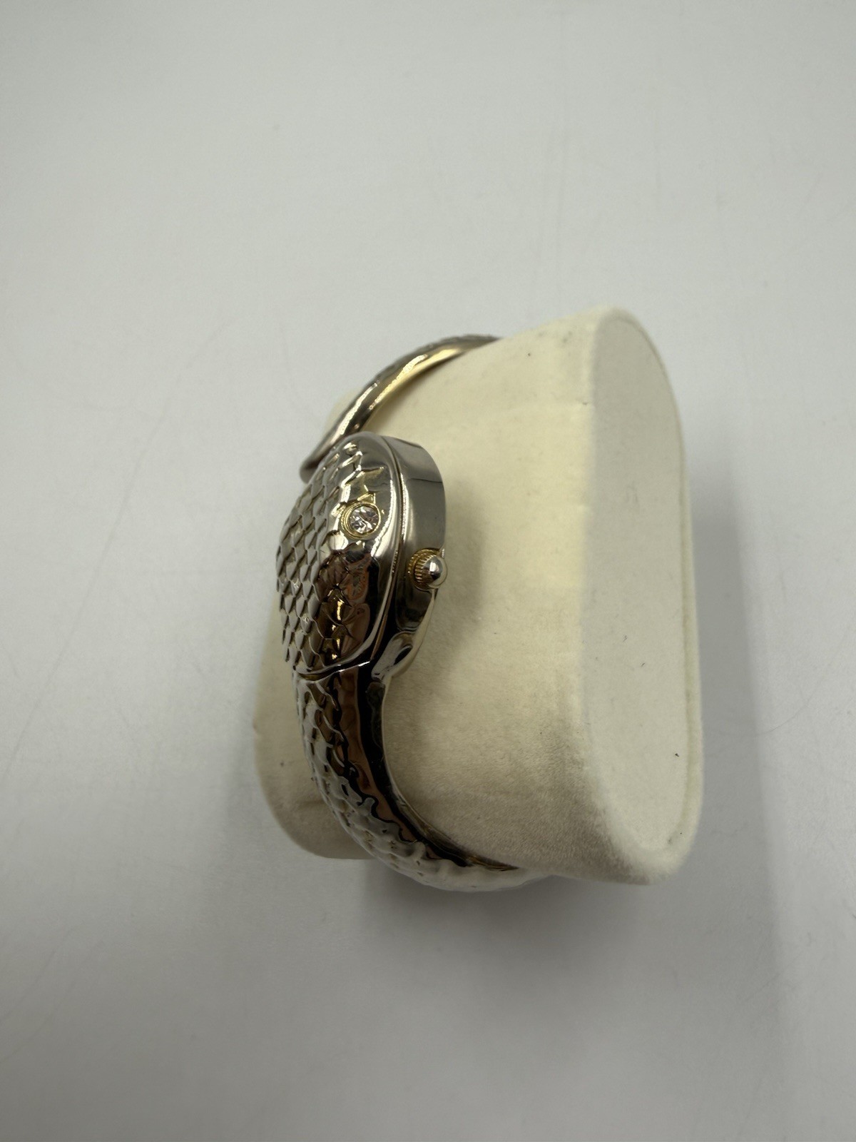 Studio Time Snake Bangle Watch Women Two-Tone Secret Hidden Dial Gold Silver