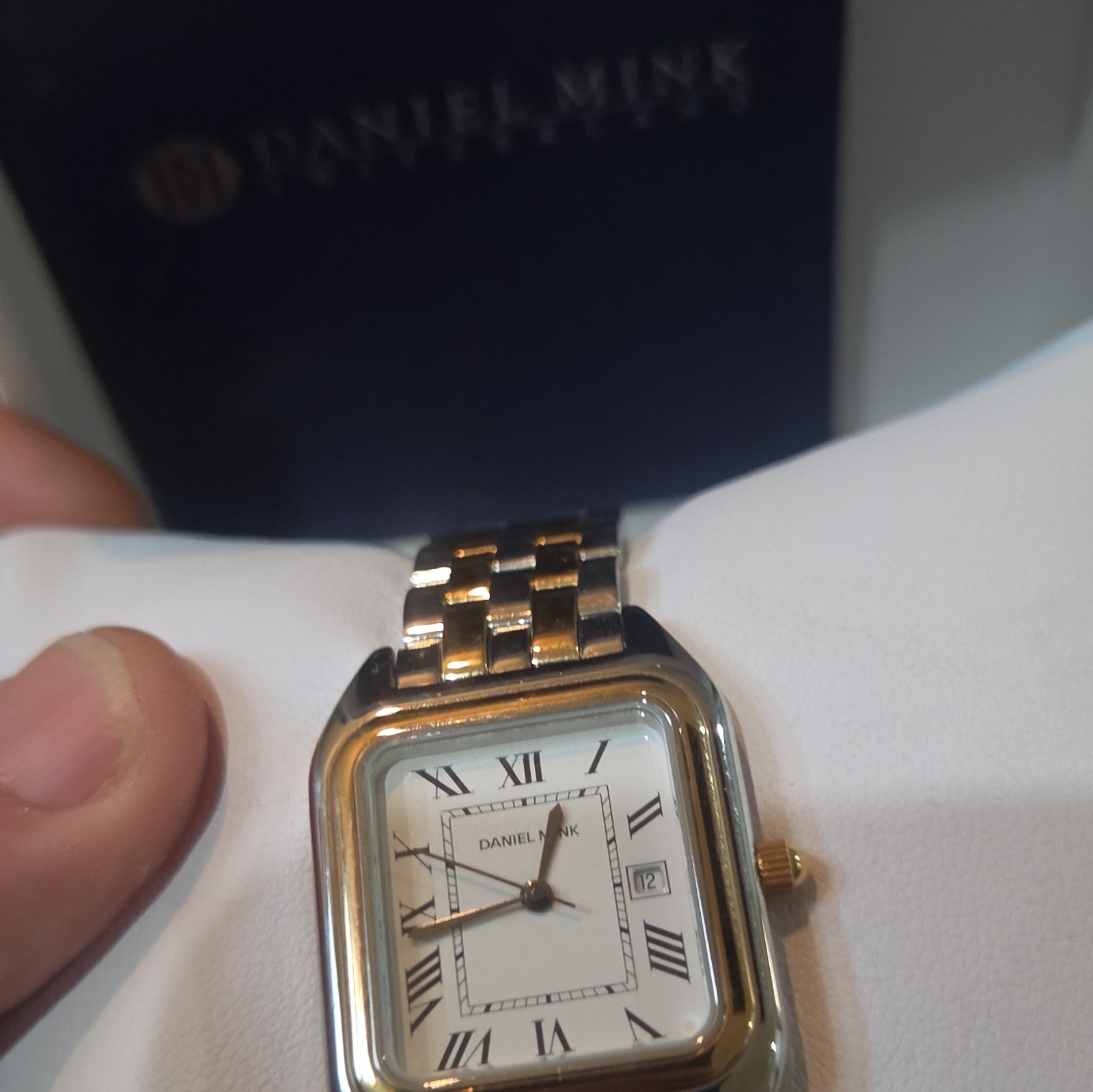 Daniel Mink 1788 BIC Women’s Two-Tone Square Quartz Watch 23mm Box Nos *595msrp