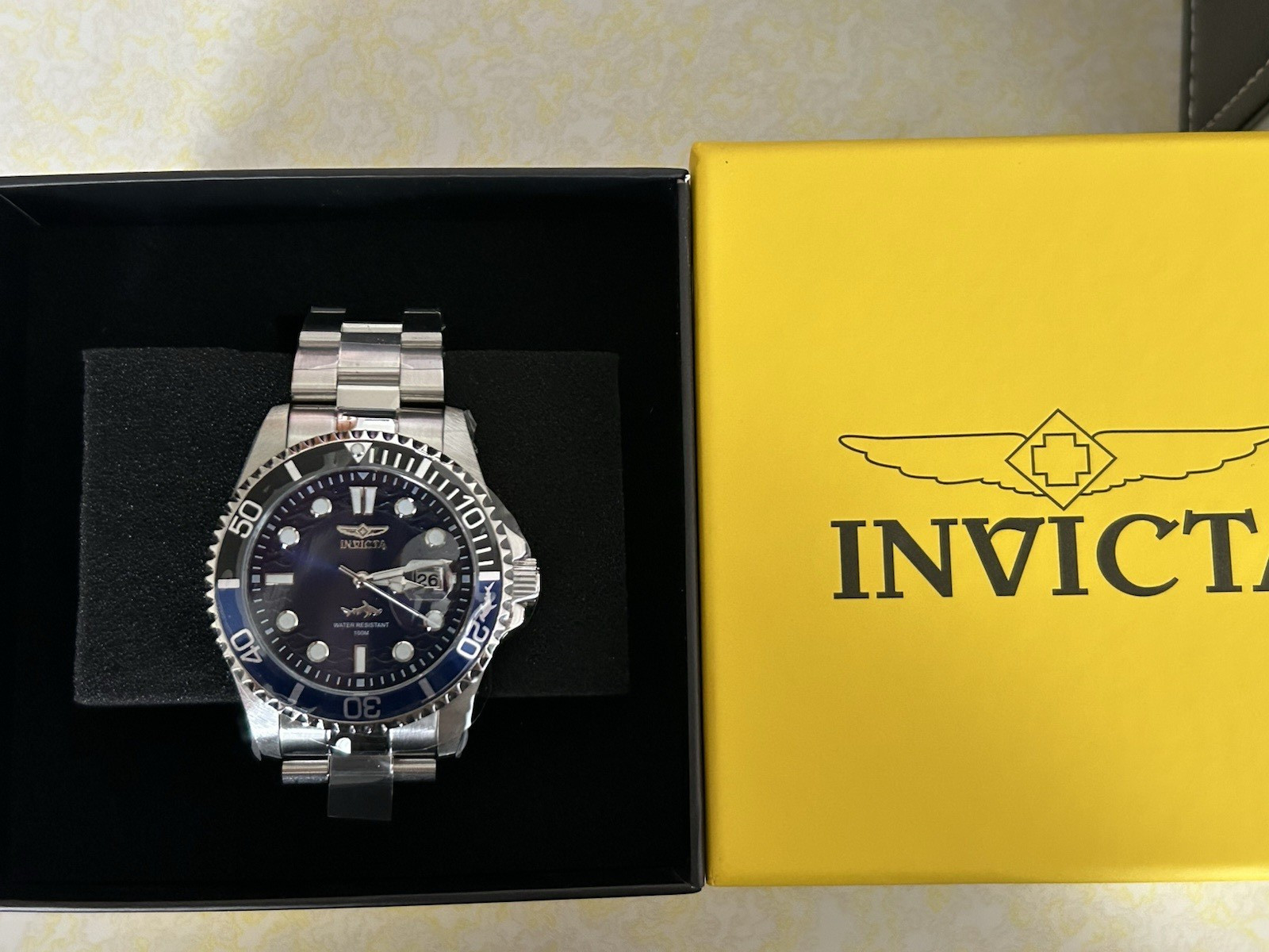 Invicta Pro Diver Quartz 43mm Blue Dial Stainless Bracelet 100m Watch w/ Box