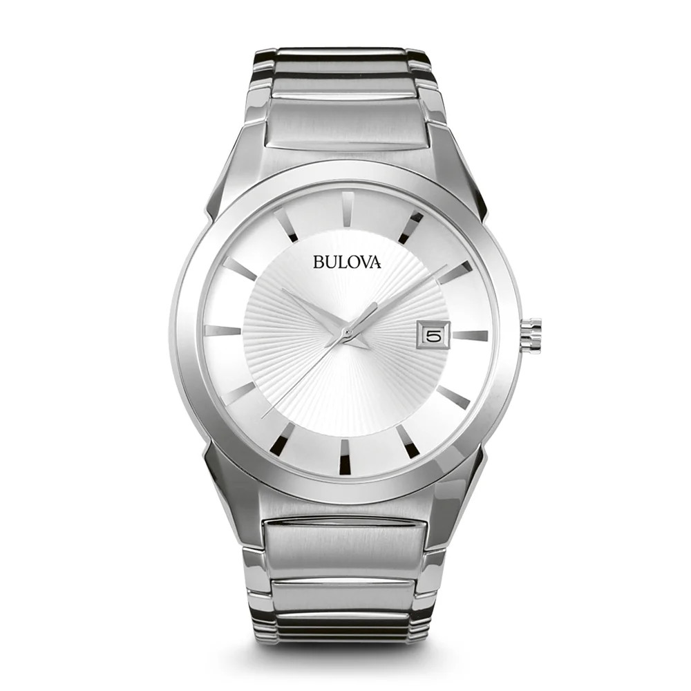 Men’s Stainless Steel Dress Watch 96B015 Quartz Analog Wristwatch