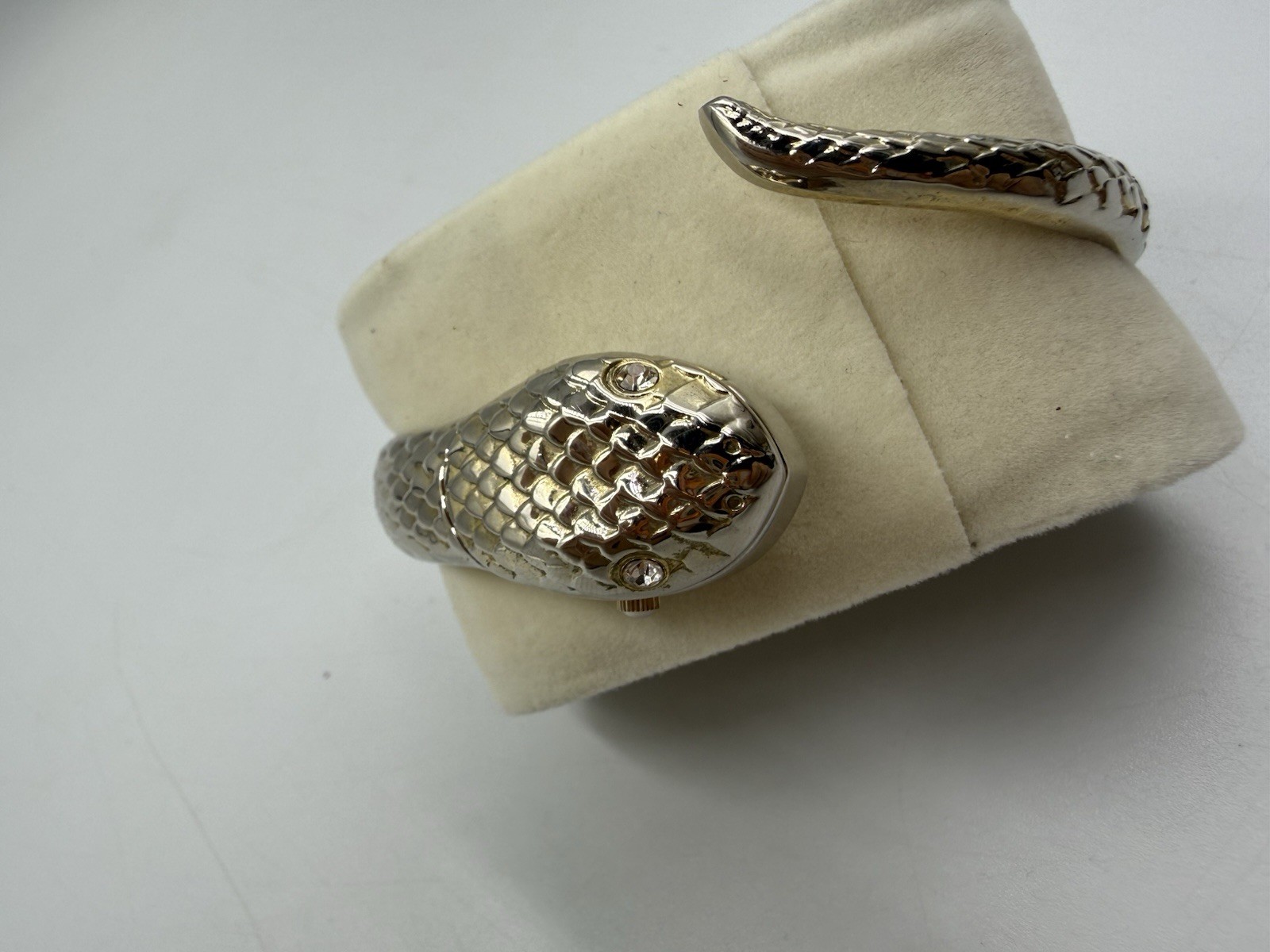 Studio Time Snake Bangle Watch Women Two-Tone Secret Hidden Dial Gold Silver