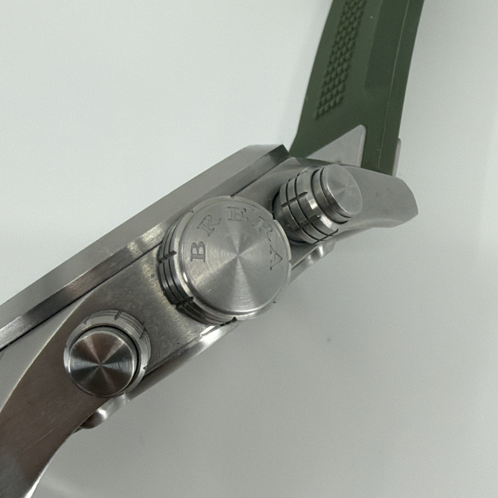 Brera Orologi AE07 Camo Dial Chronograph Quartz Watch Green Rubber Strap