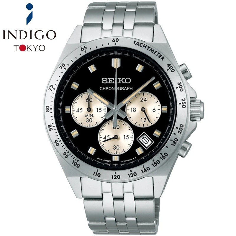 SEIKO SELECTION SBTR047 Stainless Steel Chronograph Quartz Black Dial 41mm Watch