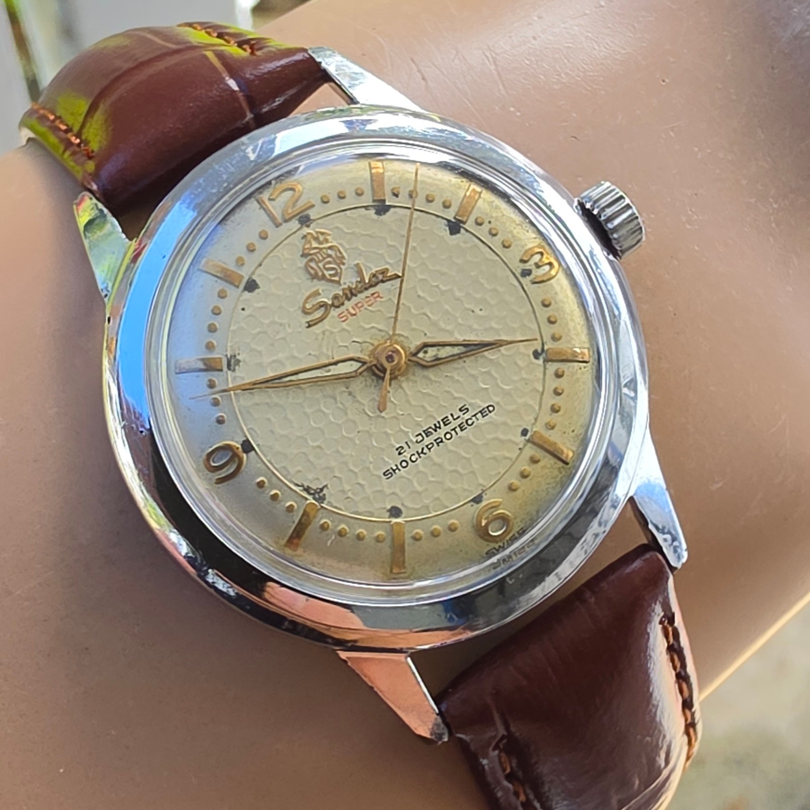 Vintage SANDOZ SUPER men’s manual wind watch 21Jewels swiss made 1960s