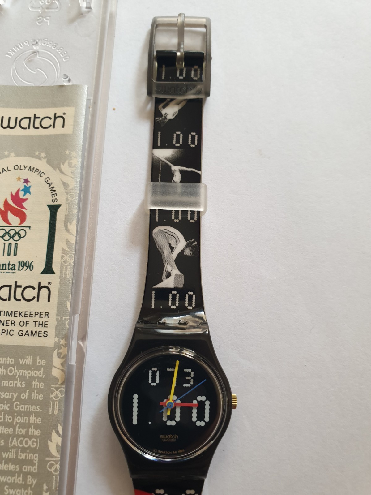 Vintage Swatch Watch “Nadja Comaneci” LZ105 Atlanta Olympics 1996 NOS
