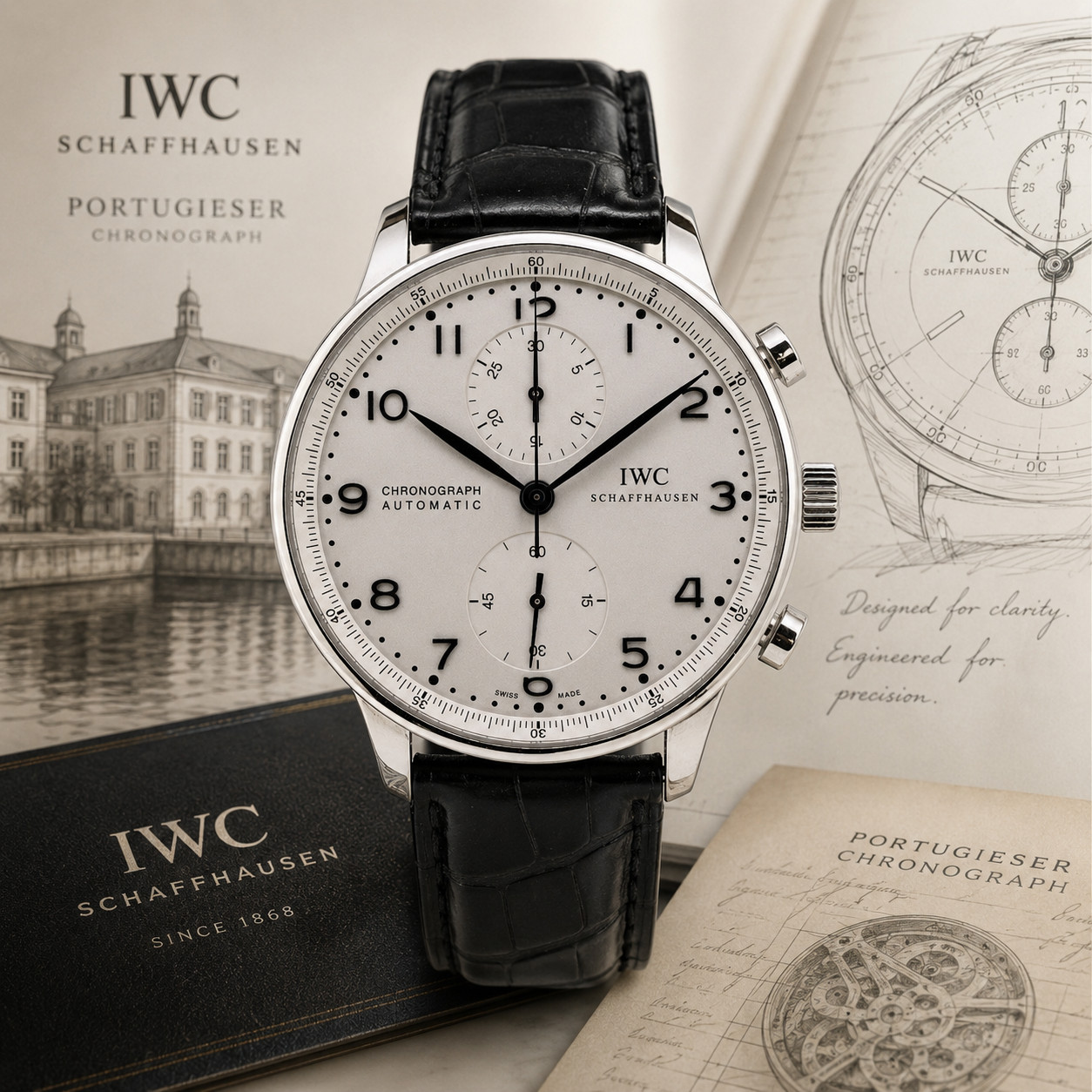 IWC Schaffhausen Portugieser 41mm chronograph IW371446 with papers + warranty