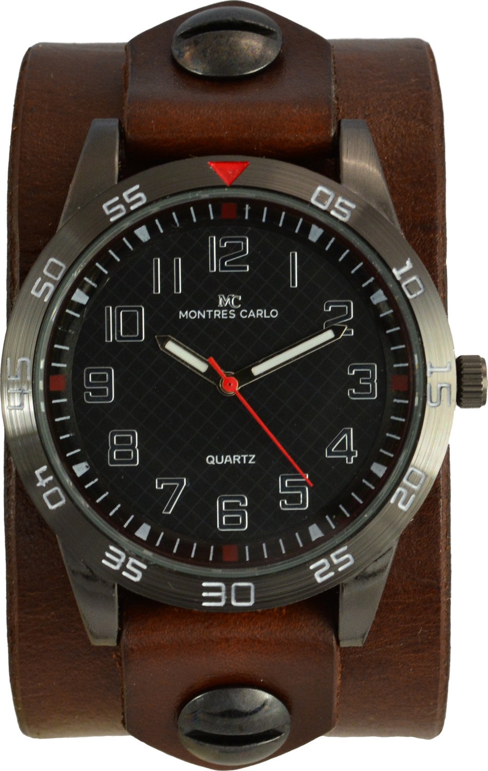 CuffWatches – Men’s Dark Brown Leather Cuff Watch