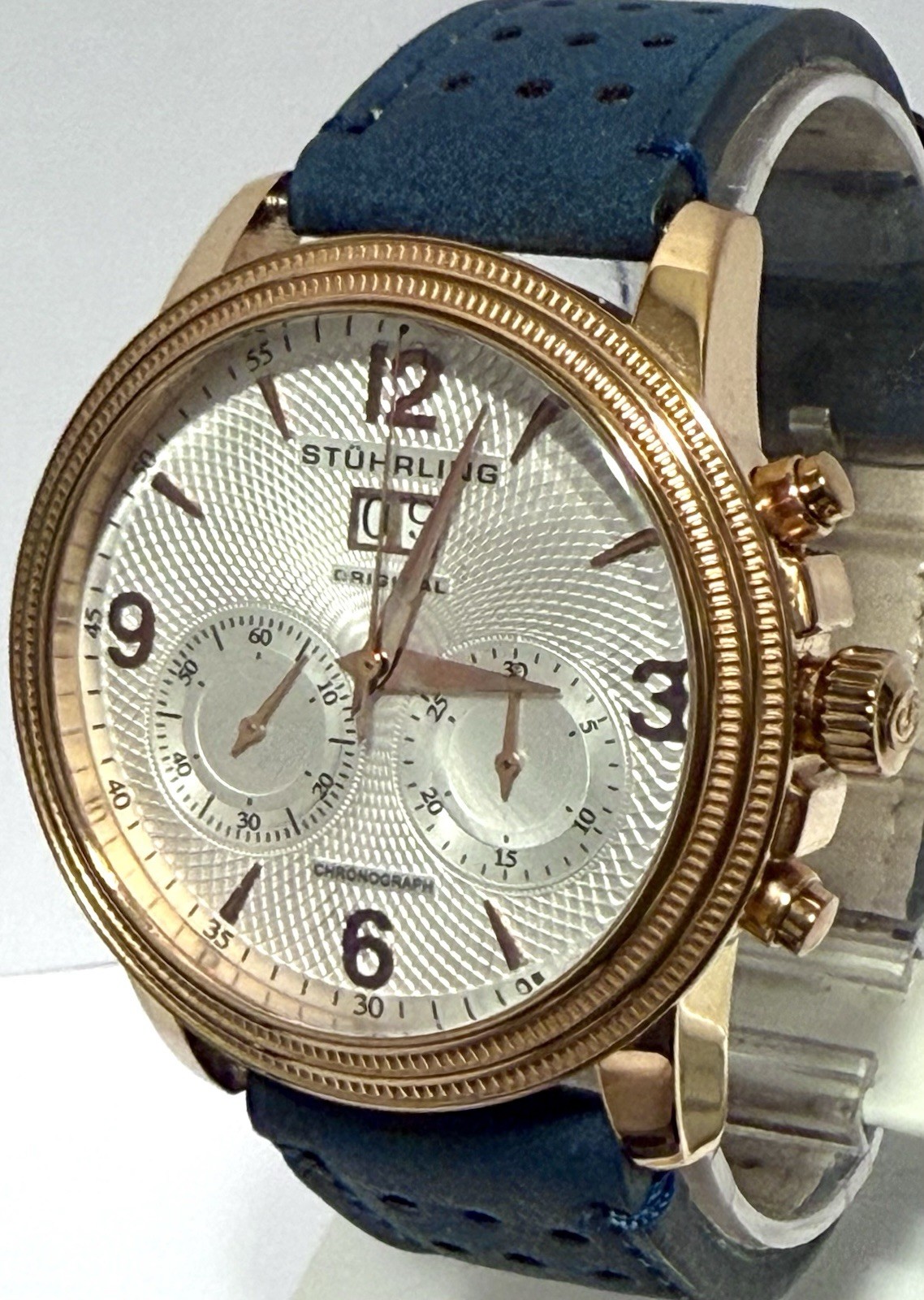 45mm Rosetone | Mechanical Chrono | Big Date | MERCURY Stuhrling Watch