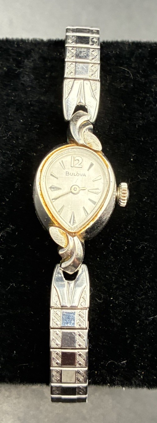 Vintage Bulova N3 Ladies Watch 10K Rolled Gold Plate Stretch Bracelet NOT TESTED