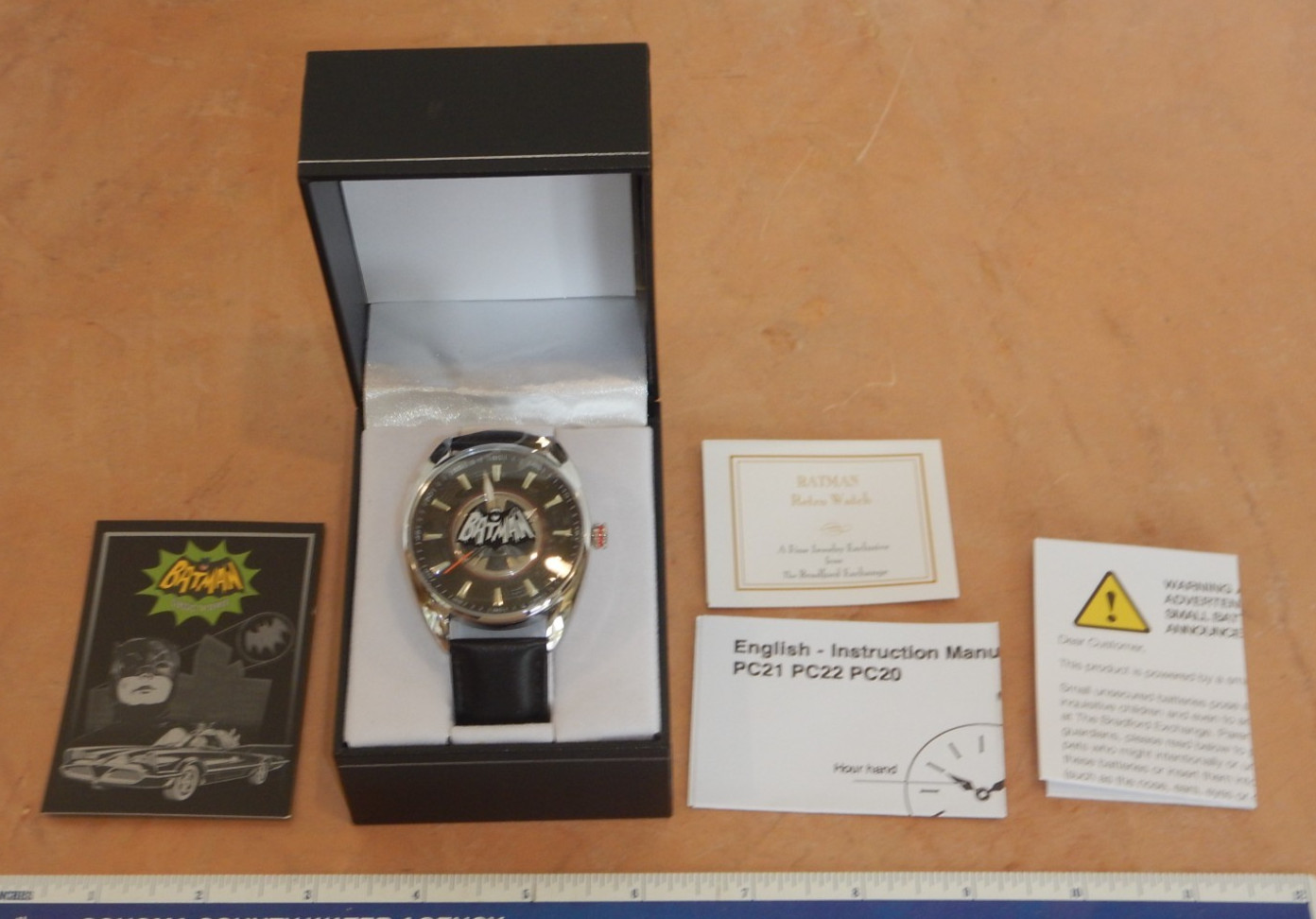 BRADFORD EXCHANGE STAINLESS STEEL BATMAN RETRO WATCH – CLASSIC TV SERIES, NOS