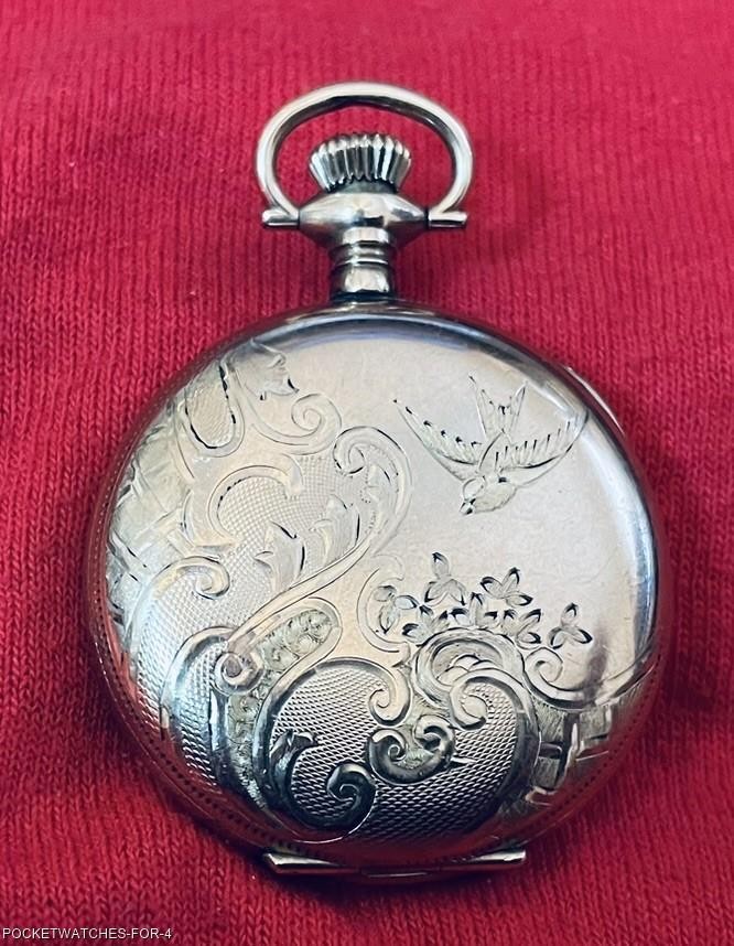 ca 1915 ELGIN 0s HUNTER 15 JEWELS GOLD FILLED CASE POCKET PENDANT WATCH SERVICED