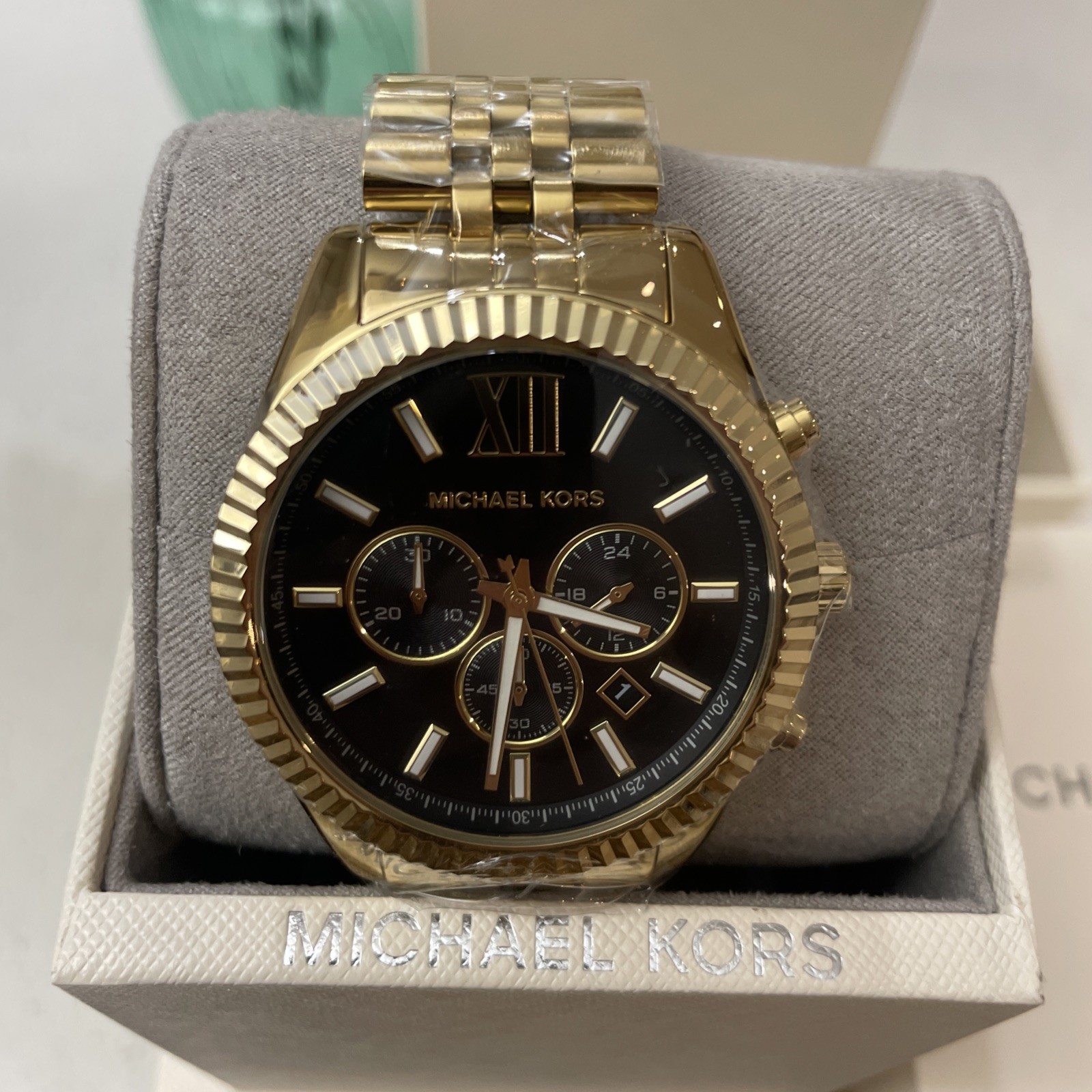 Michael Kors MK8286 Lexington Black Dial Gold Bracelet Formal Men’s Watch