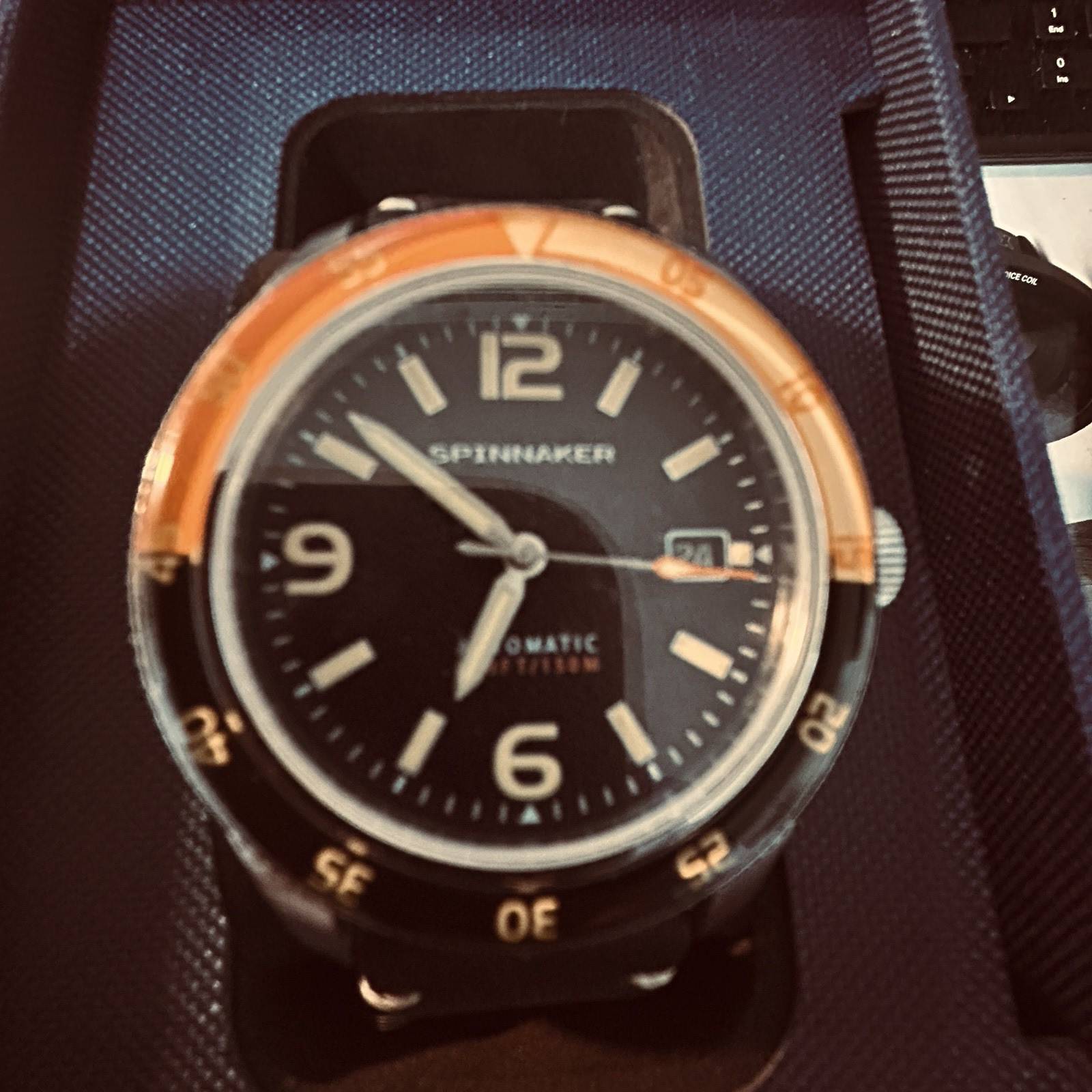 Spinnaker Fleuss automatic watch (black and orange)