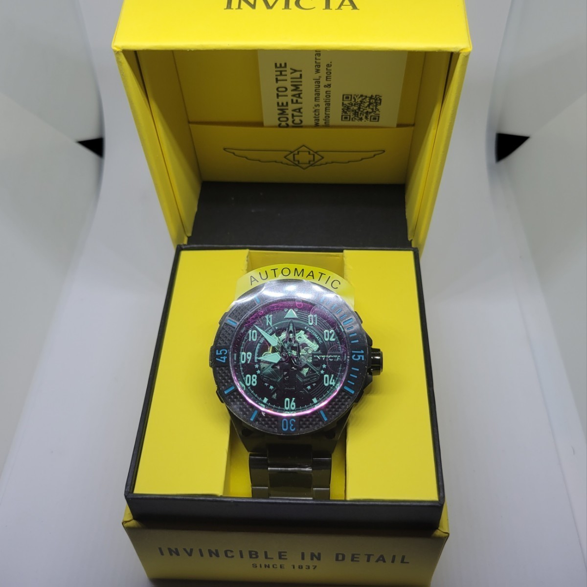 Invicta Aviator Radar 50mm Automatic Watch 39918 Gunmetal 215mm / 8.46″