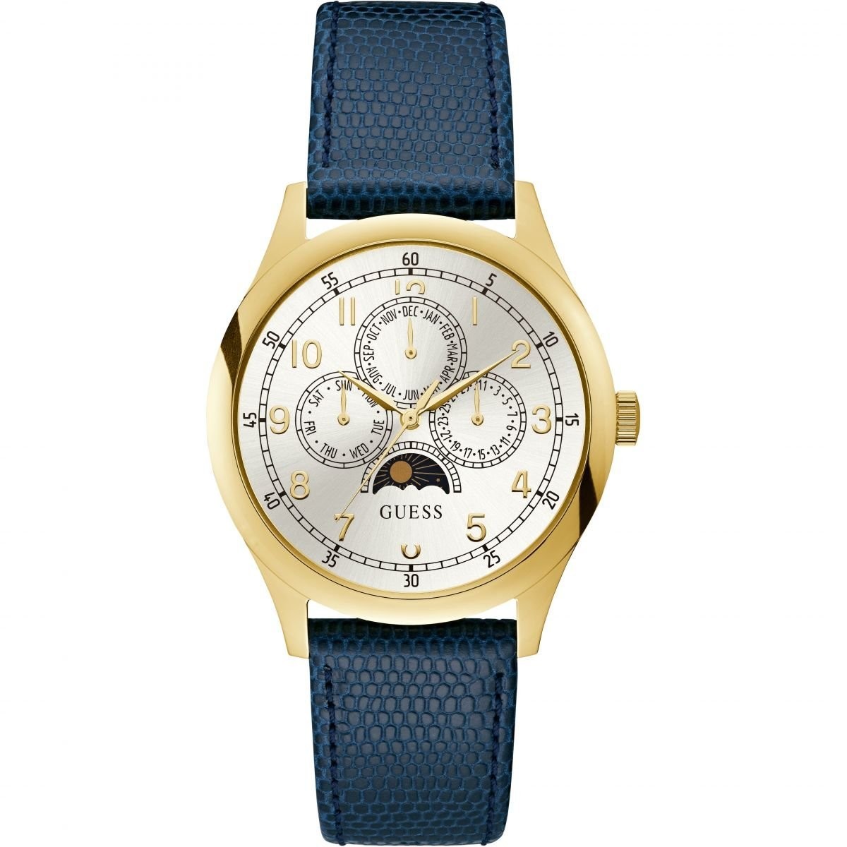 Guess Kensington Mens Dress Multi Gold Round W1111G1