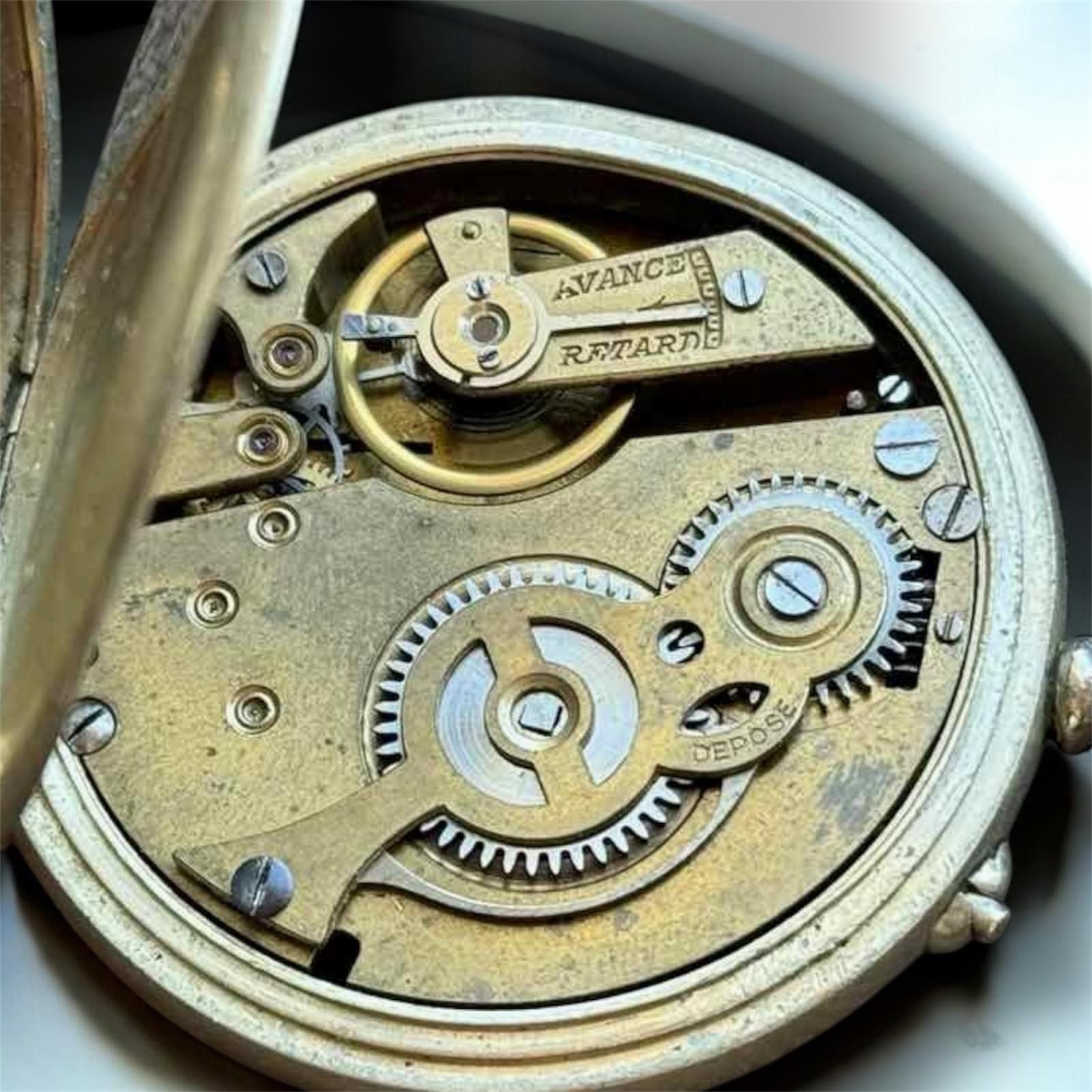 Antique Pocket Watch Mechanical Swiss Silver Depose Art Hercules Bicycles Rare