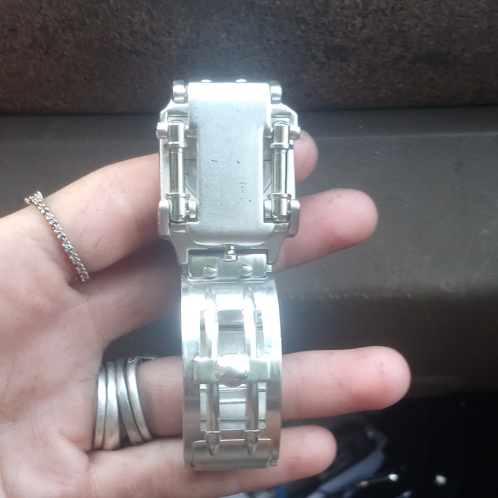 Valenti Women’s Quartz Analog Silver Dial Silver Tone Bracelet Rectangle Watch
