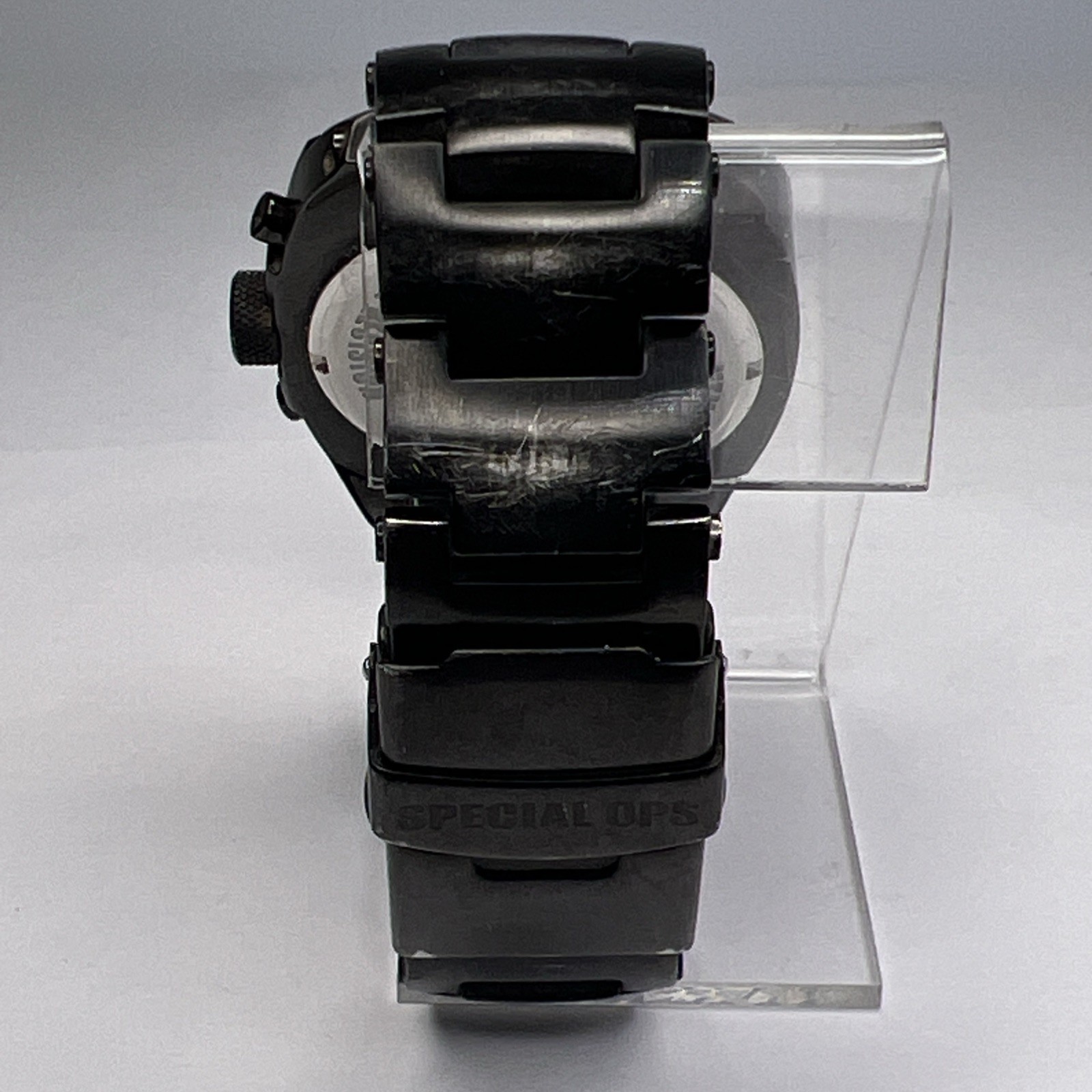 44mm MTM Special Ops Black PVD Steel Predator Chronograph Date Quartz Watch
