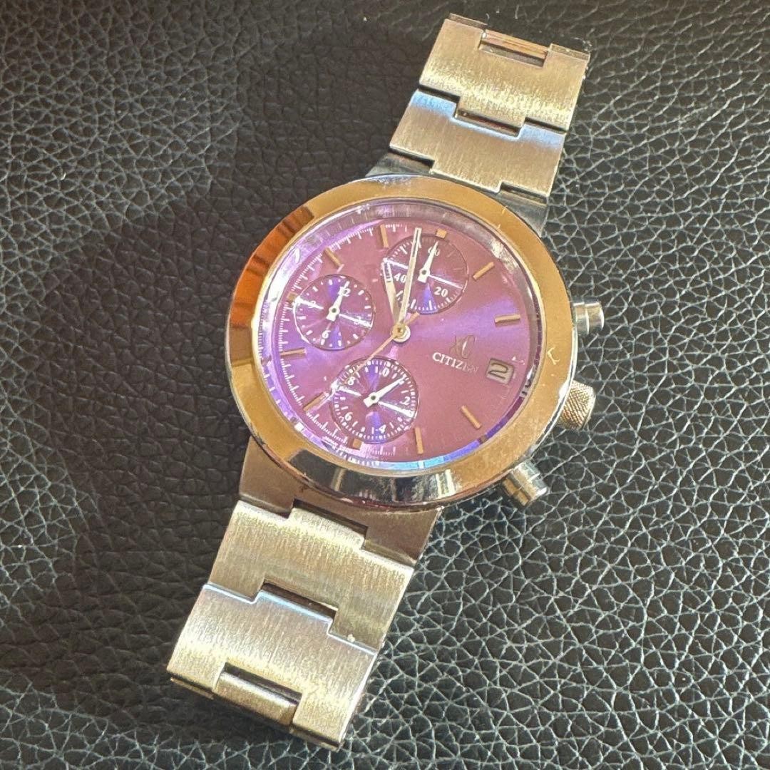 CITIZEN xC Womens Quartz Chronograph Watch Purple Dial Untested