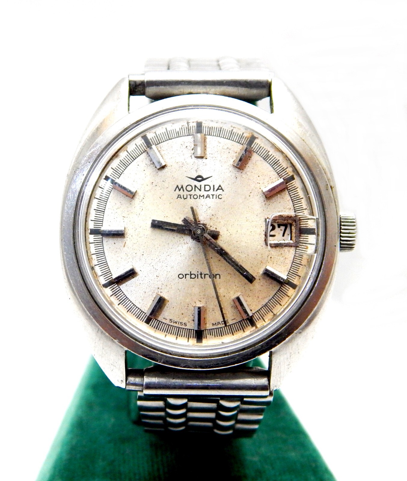 Watch MONDIA Arbitron Automatic 25 Jewels Case Steel Circa 1960 Men 36mm Working