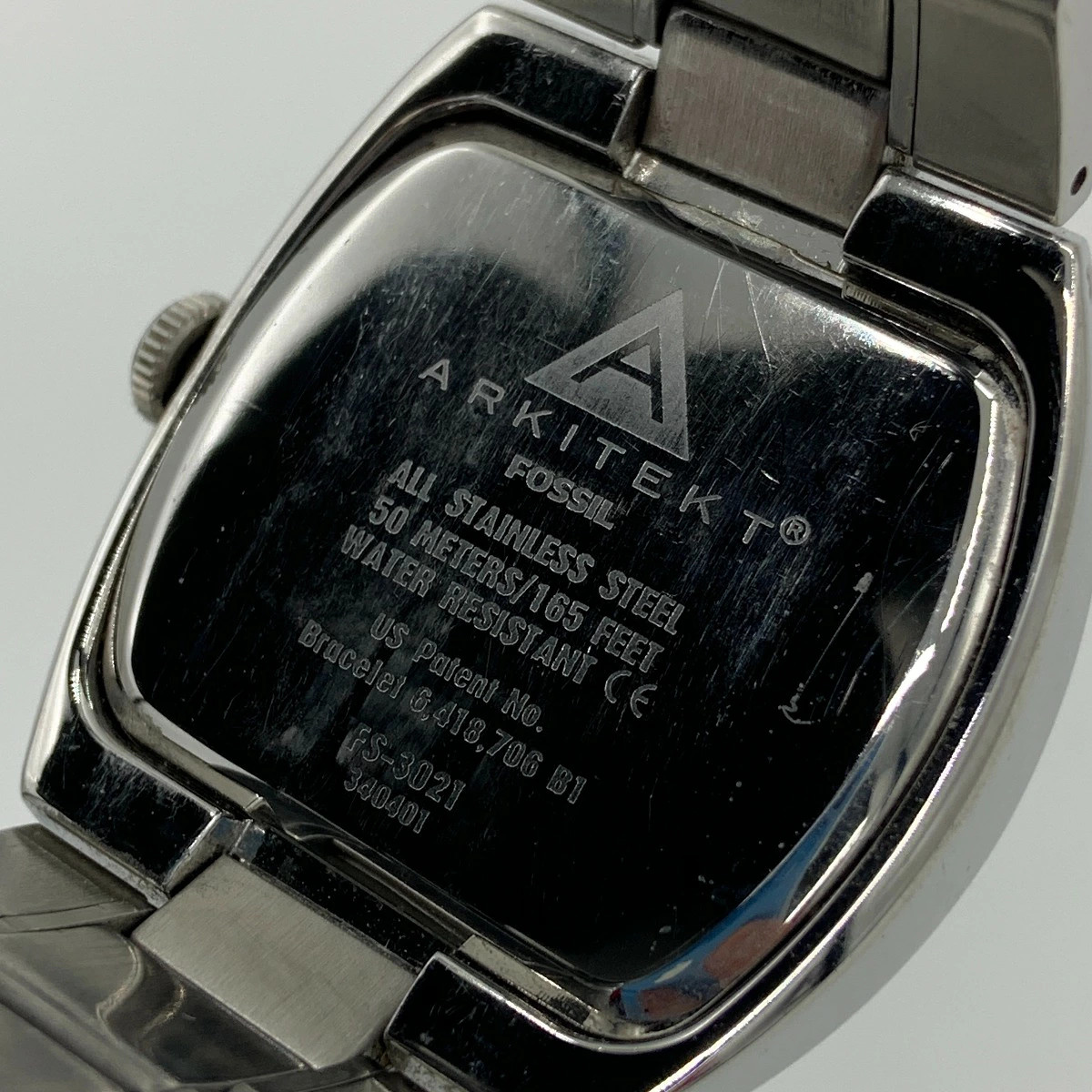 [A1R] Fossil FS 3021 Silver Stainless Steel Analog Quartz Watch Used [y3m]
