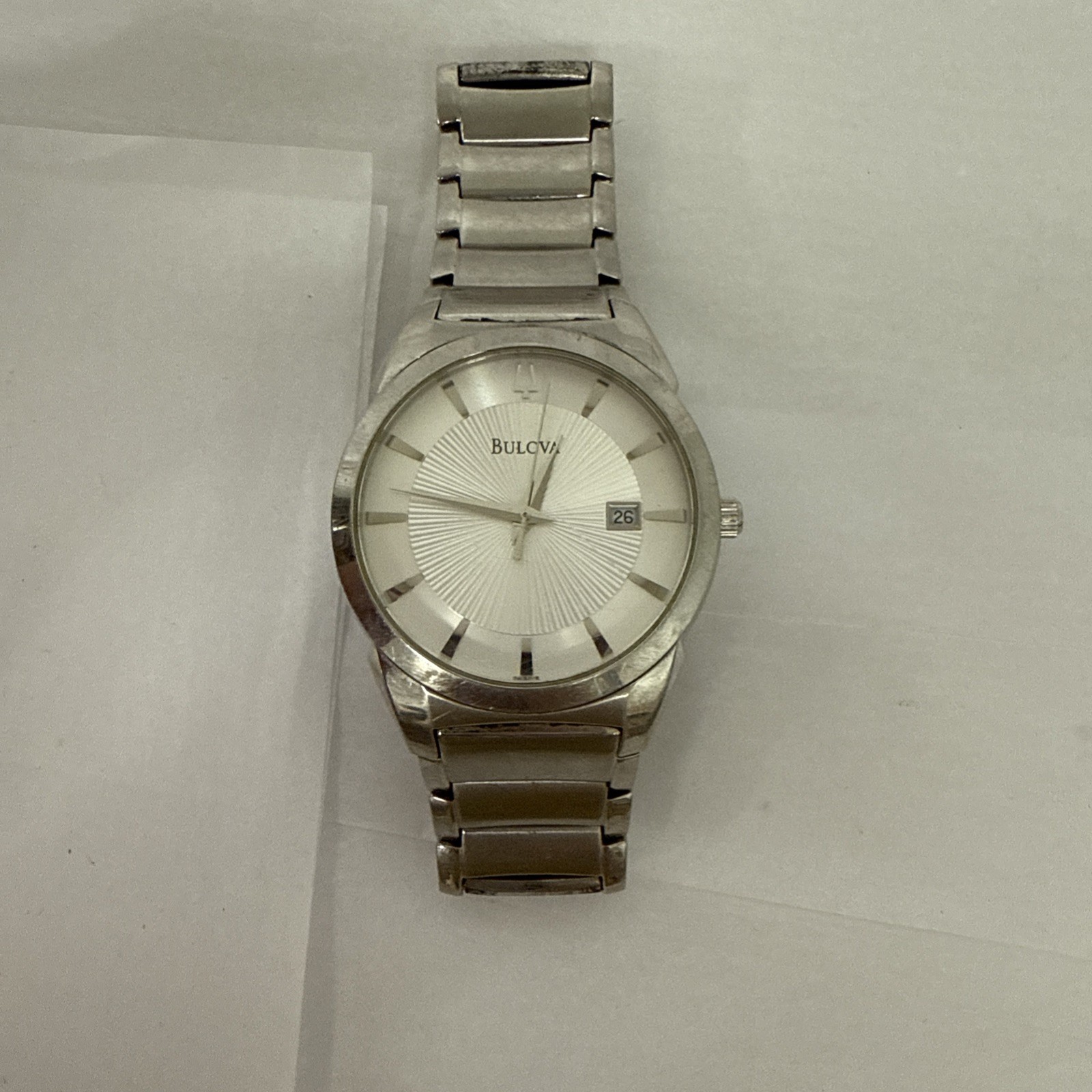 Elegant Bulova C860832 Stainless Steel Wristwatch Working