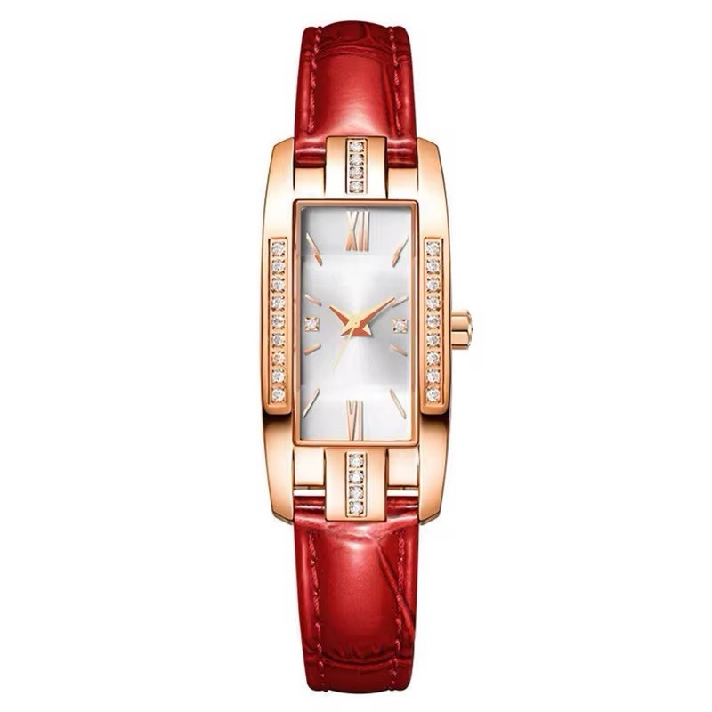 Crimson Elegance Crystal Watch