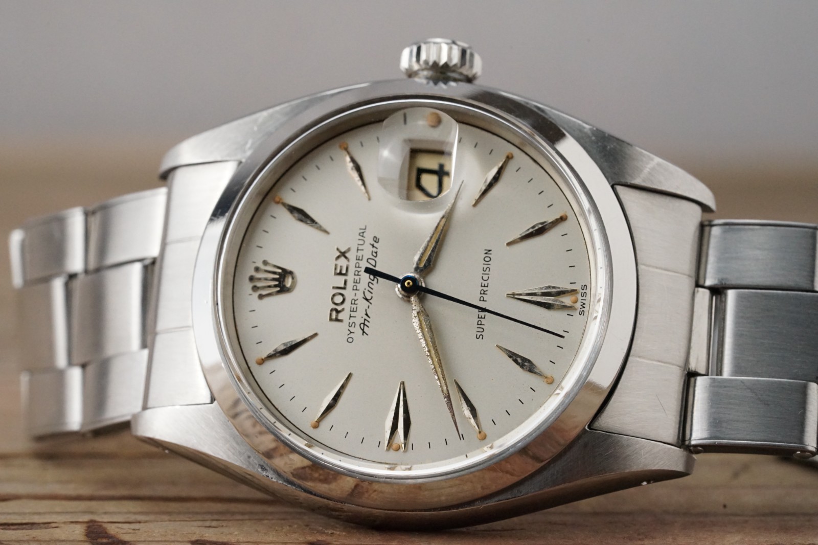 c.1960 Serviced ROLEX Vintage Air-King-Date 5700 34mm cal.1530 #1541