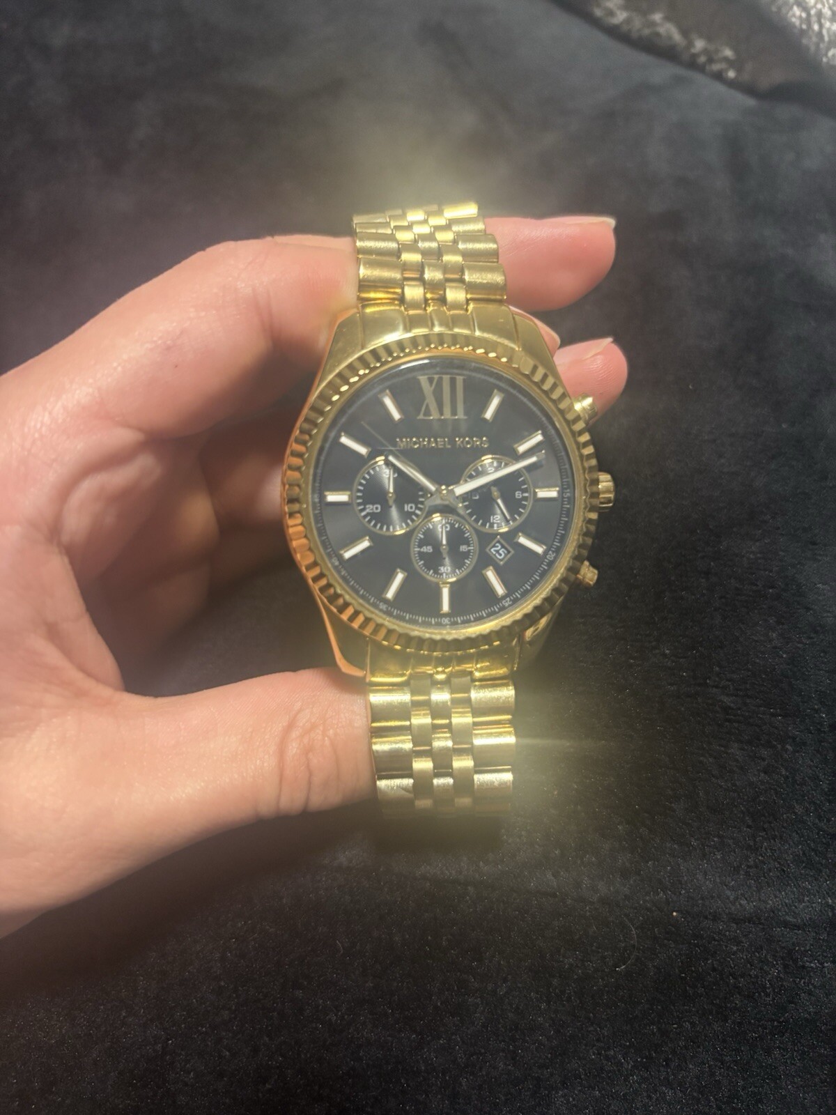 MICHAEL KORS MK8286 Lexington Chronograph Black Dial Gold-Tone Unisex Watch