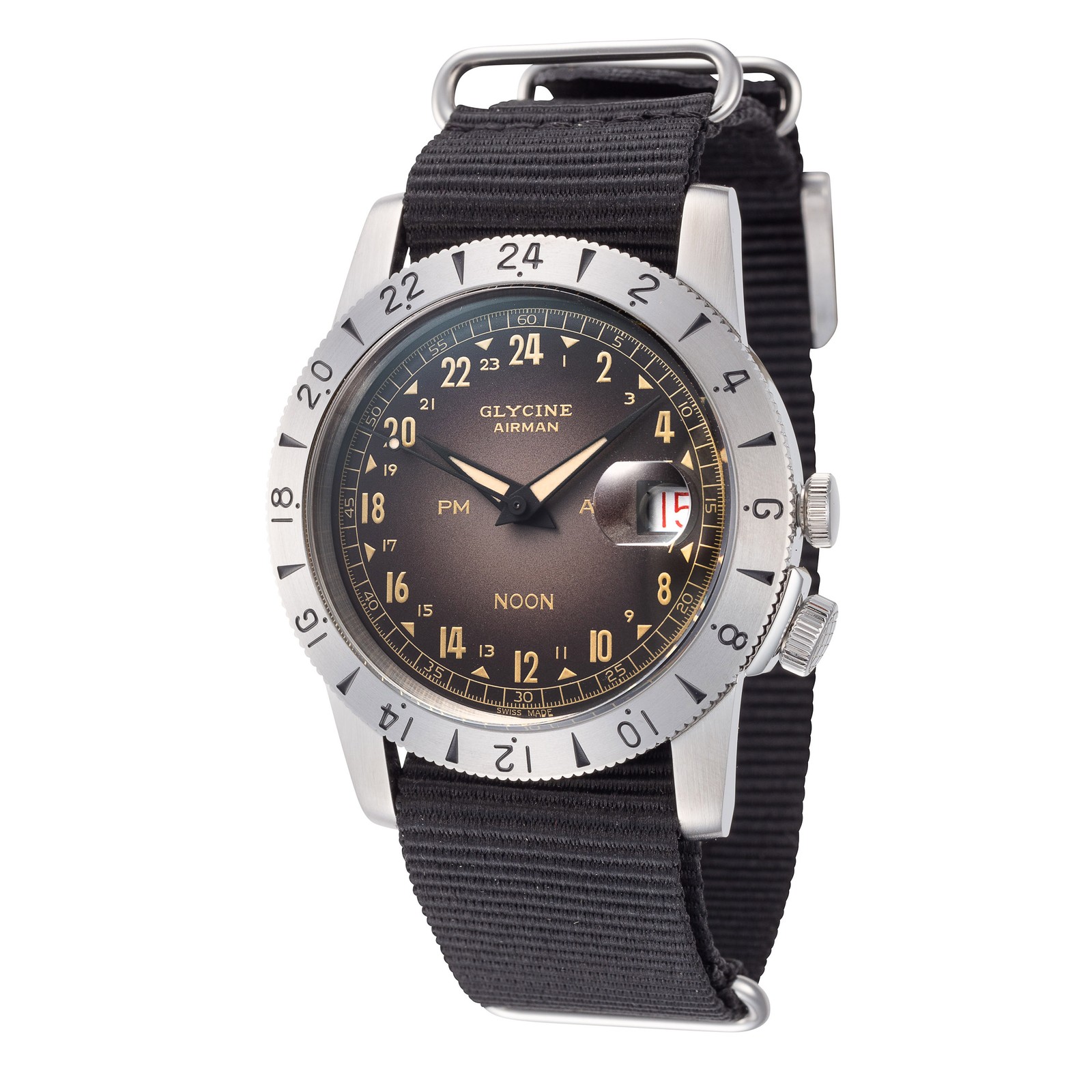 Glycine Men’s Airman Vintage Noon Purist 40mm Automatic Watch GL0478