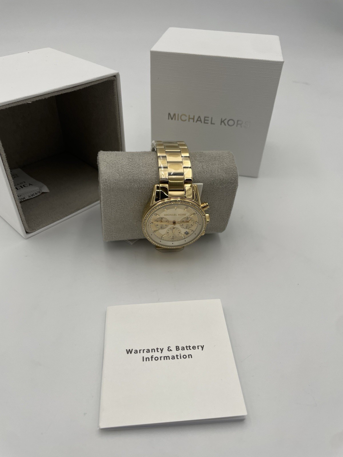 MICHAEL KORS Gold Pave Women’s Watch WREN Stainless Steel and Pave Crystal watch