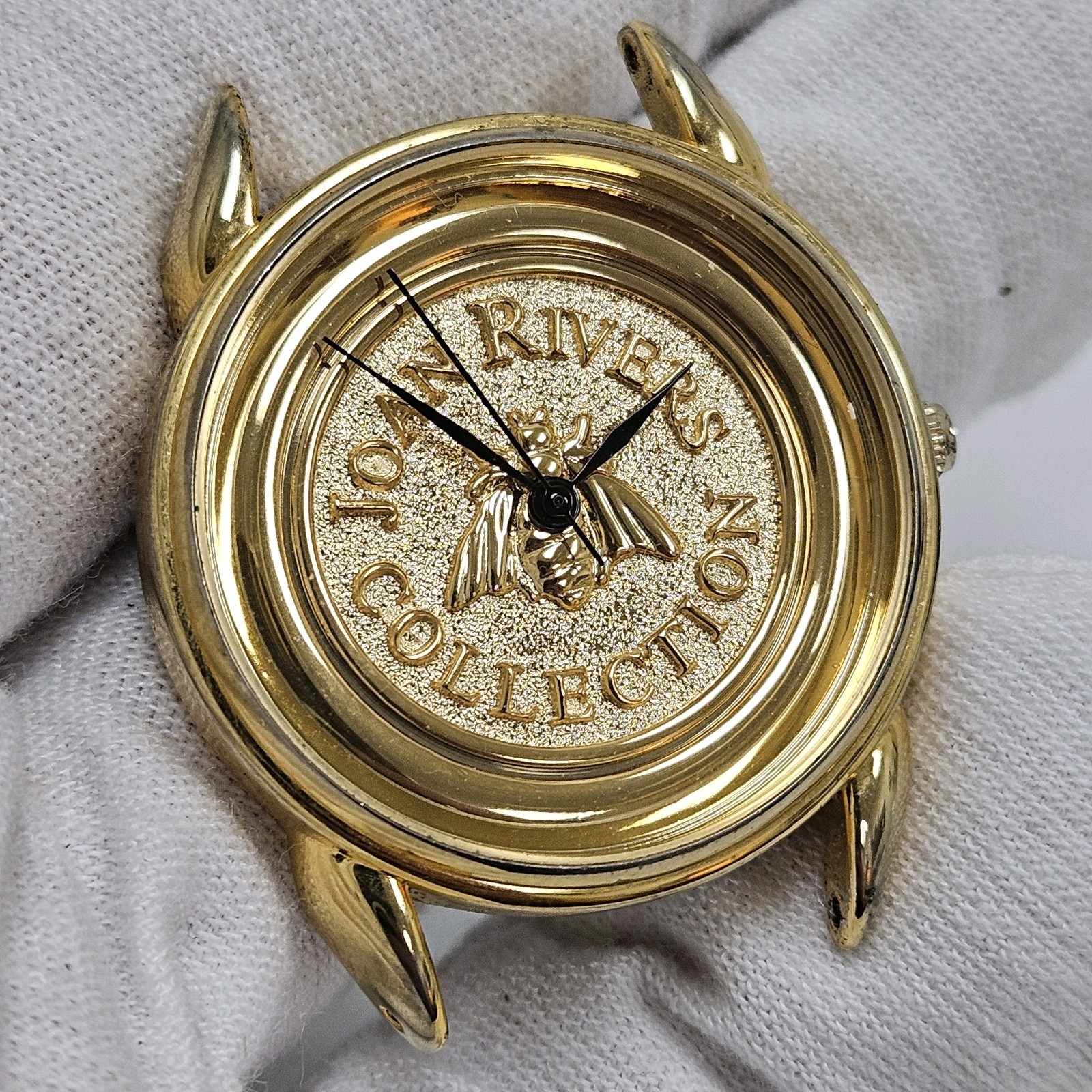 Womens Joan Rivers Classics Bee DIal Watch Gold Tone New Battery Quartz Elegant