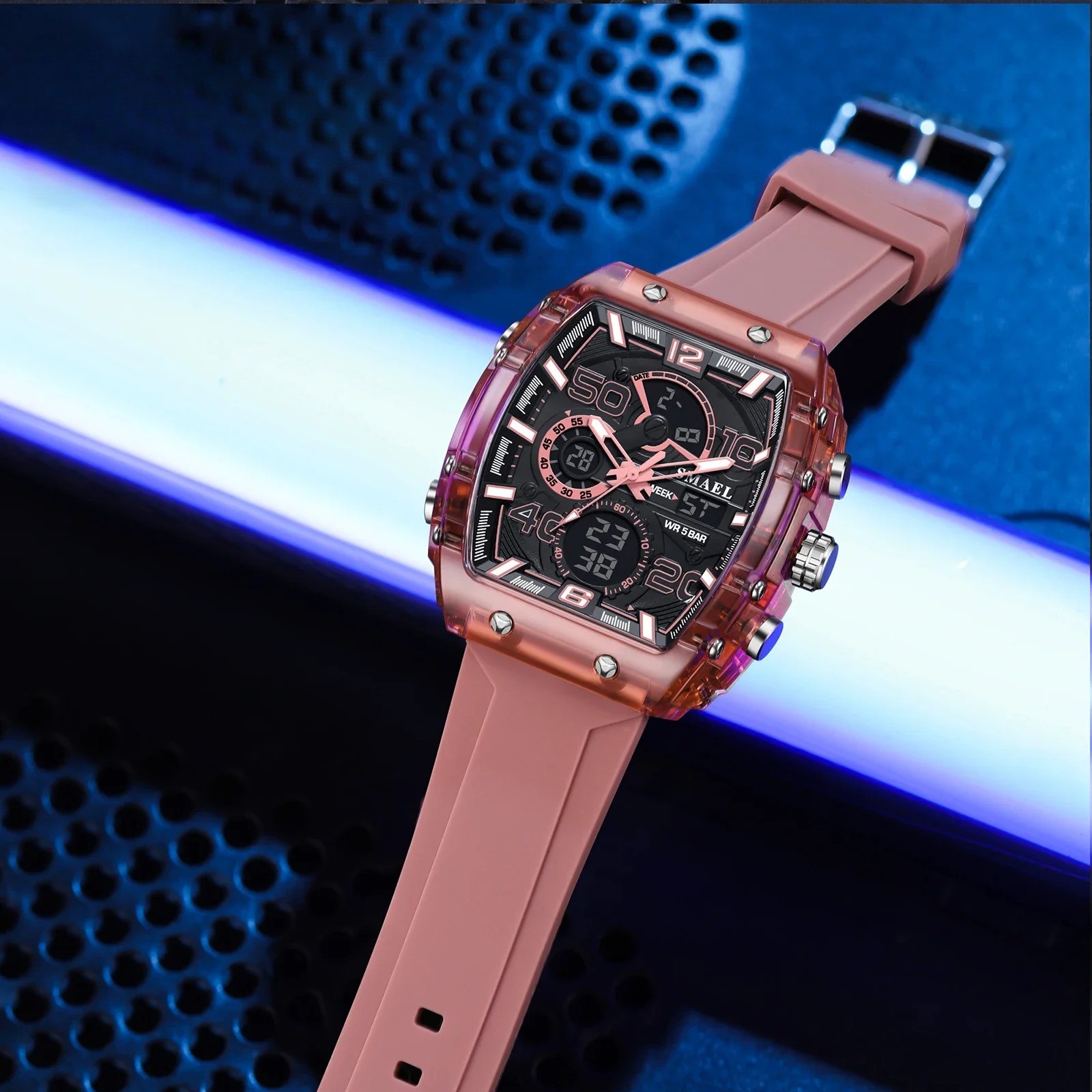 8109 Men’s Multifunctional Digital Sports Watch 50M Waterproof Dual Display LED