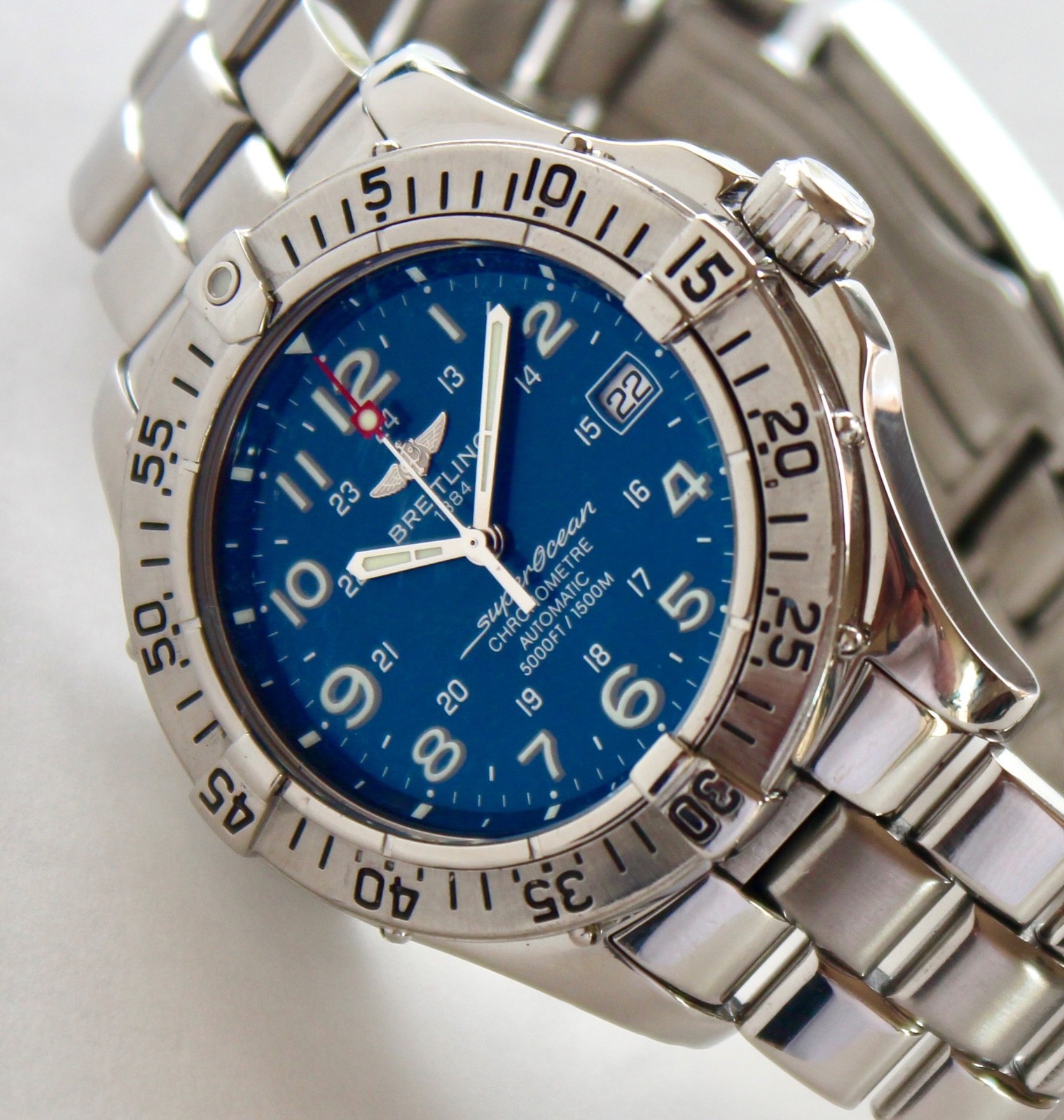 BREITLING men’s watch A17360 SUPEROCEAN AUTOMATIC, BLUE DIAL, 42mm, WOW!!!