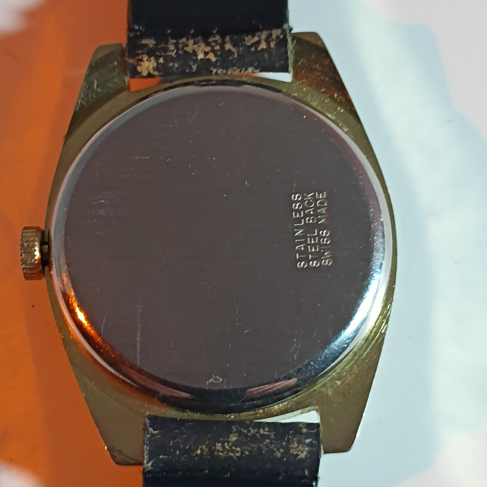 Customtime Manual Wind Black Dial Gold Cushion Case Working And Extra Band
