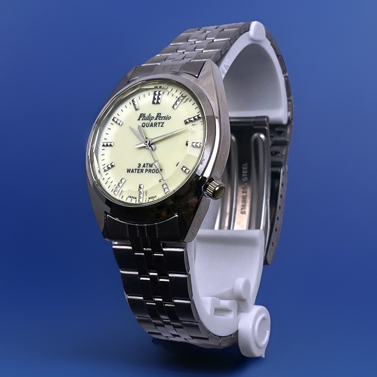 PHILIP PERSIO B3AAB0034 GLOWS IN THE DARK DIAL SCREW BACK CASE 30M UNISEX WATCH