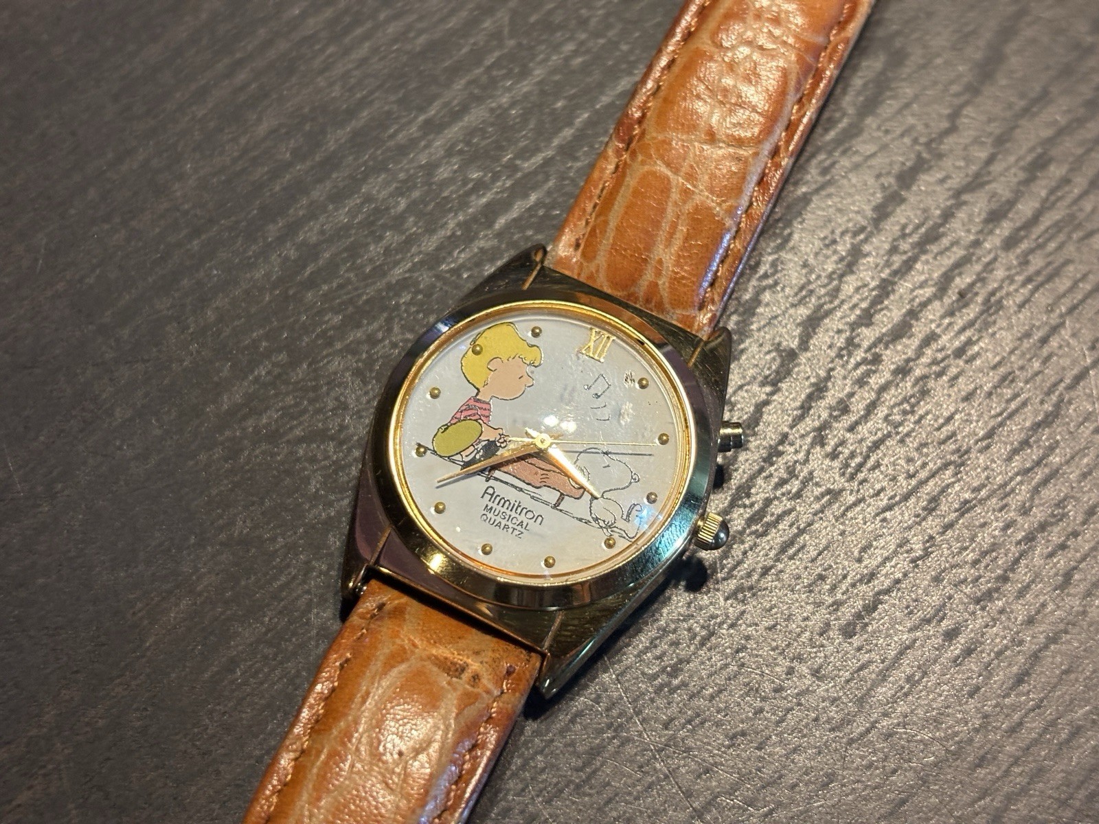 Vintage Armitron Musical Peanuts Snoopy 1994 Watch Needs Battery Music Works