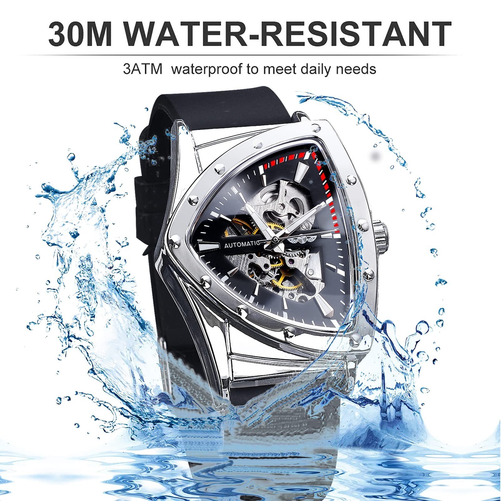 FORSINING Automatic Mechanical Skeleton Watch for Men – Luminous Dial