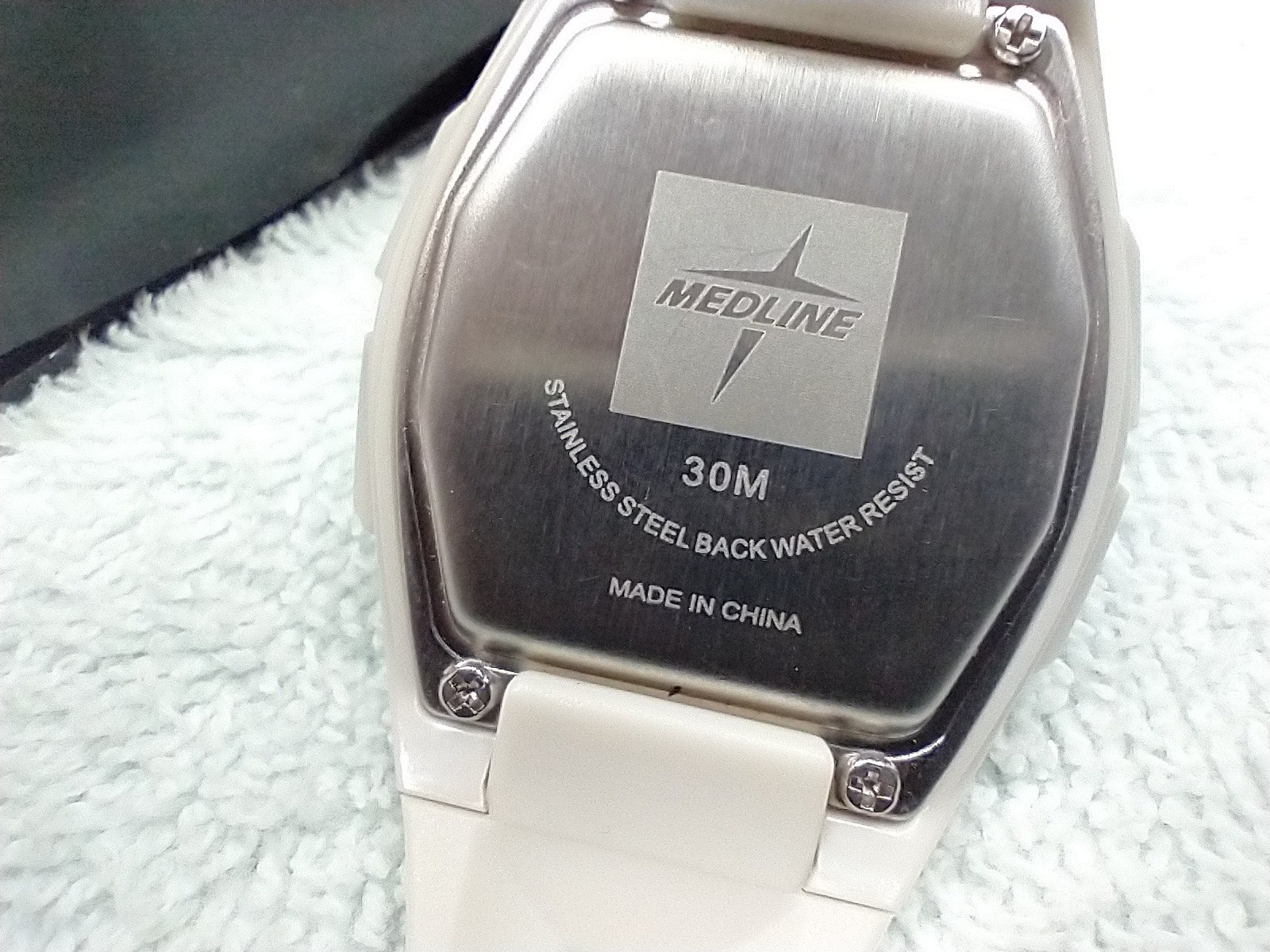 “MEDLINE” HEART RATE All IVORY RESIN/PLASTIC/S SEEL MONITOR/PEDOMETER STOPWATCH