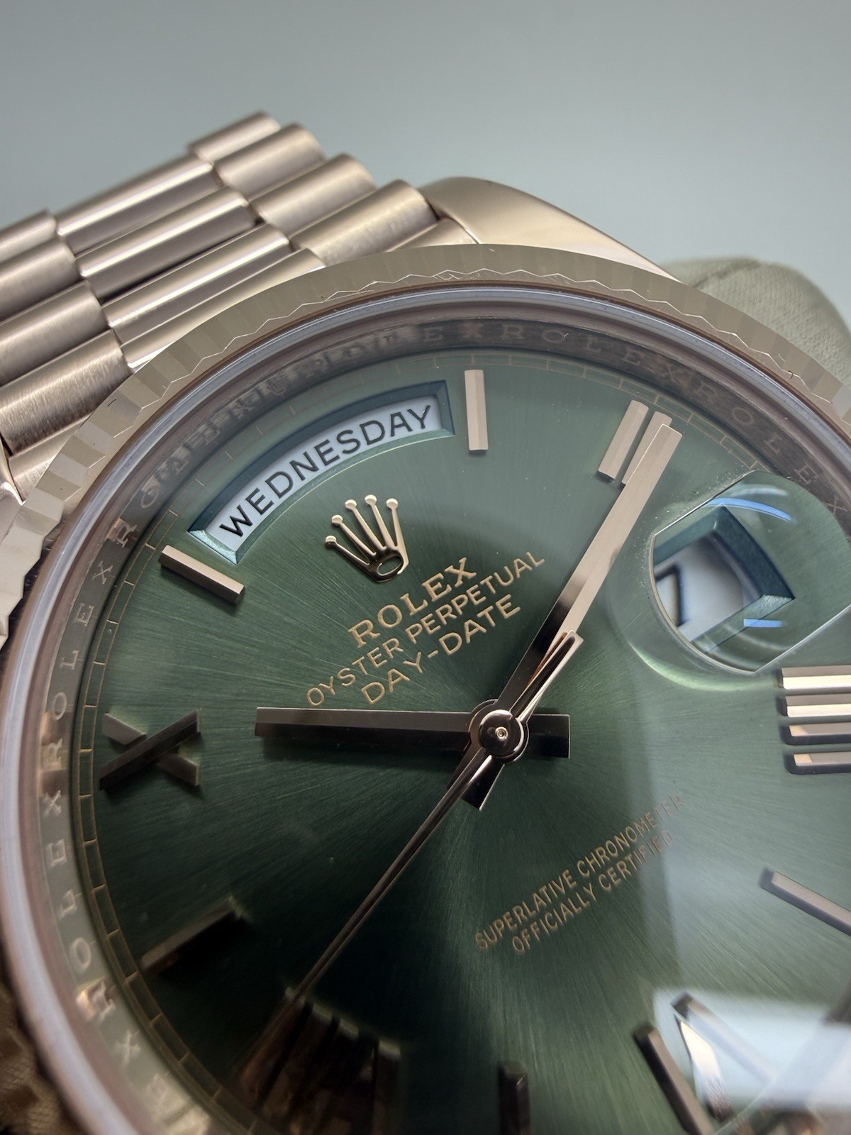 Rolex Day Date President Rose Gold Green Olive 40mm Auto Watch 228235 *2026 RSC*