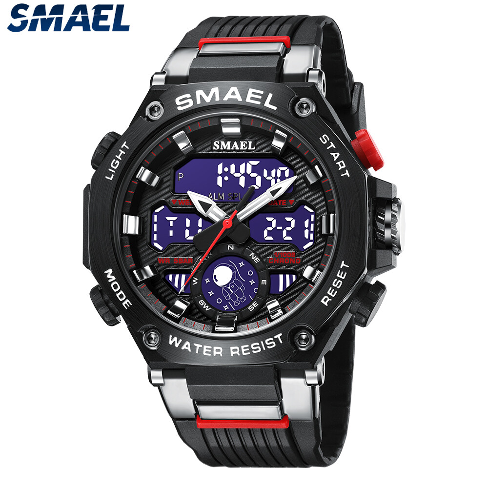 SMAEL Men Watch Fashion Outdoor Sport Watches Men Digital Quartz LED Wristwatch