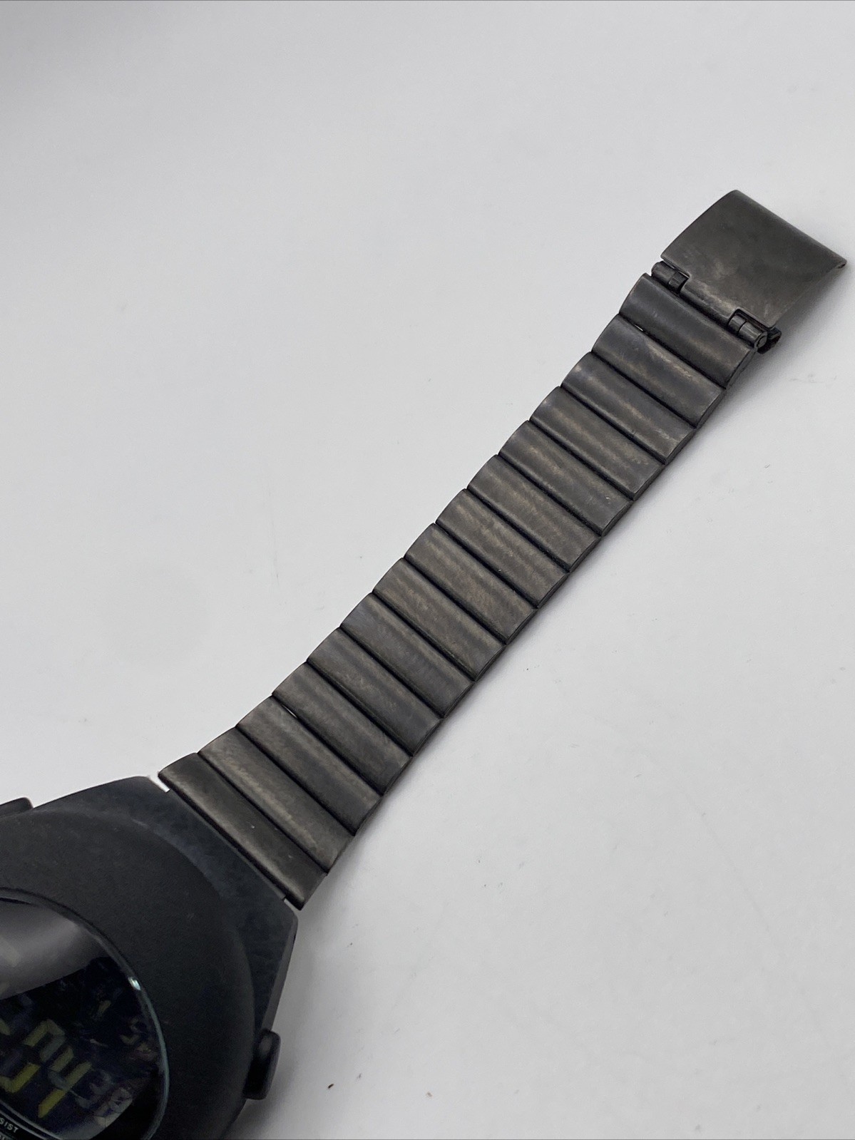 Seiko W650-4060 Alba Spoon Vintage Digital Watch 38mm All-Black 100m Japan