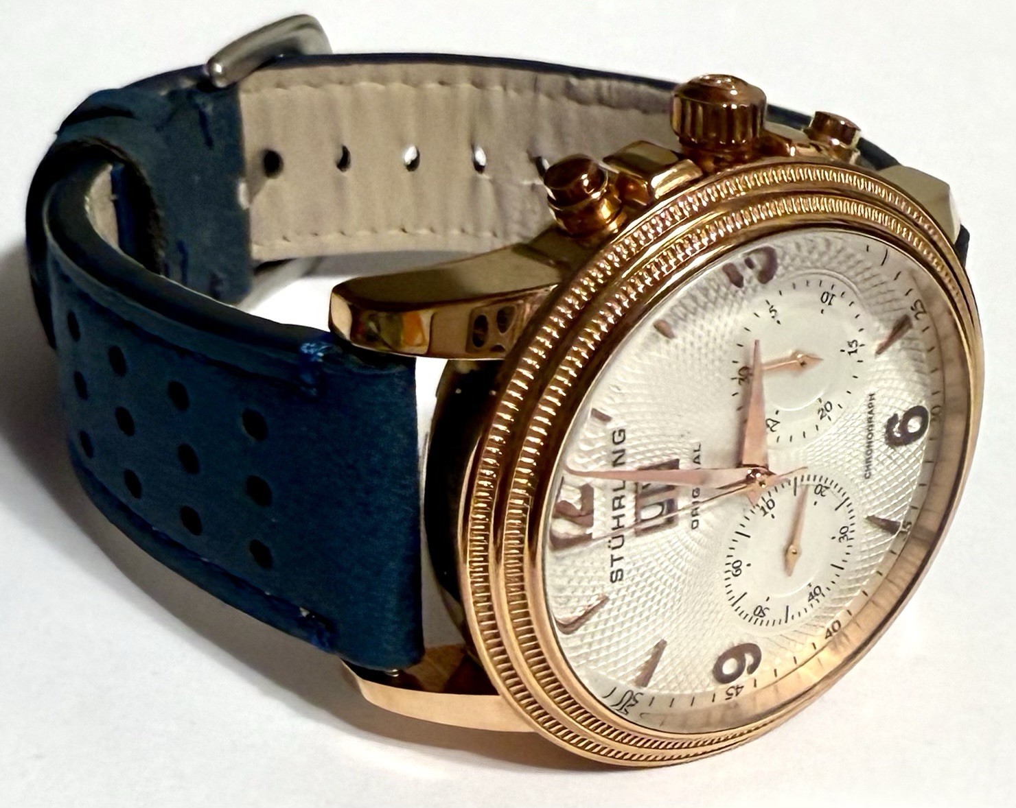 45mm Rosetone | Mechanical Chrono | Big Date | MERCURY Stuhrling Watch