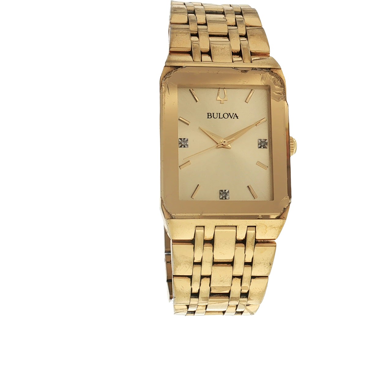 Bulova Quadra Men’s Gold Plated Stainless Steel Quartz Watch 97D120