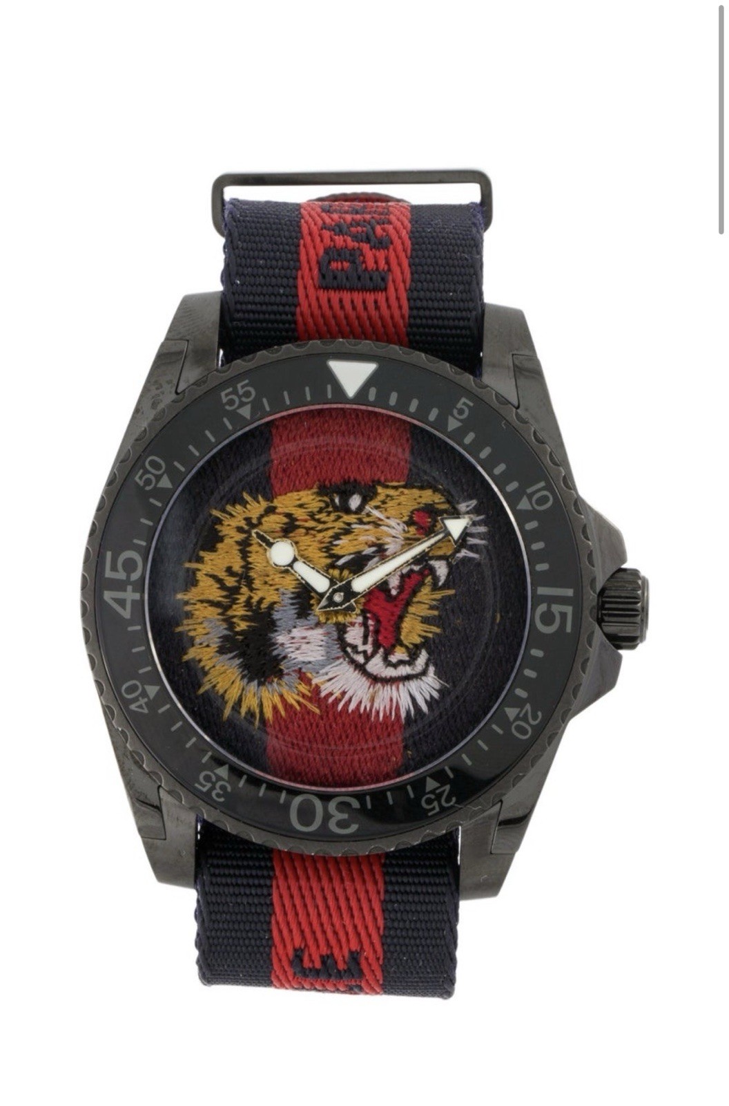 Gucci Dive Tiger Dial Two-Tone Nylon Strap Men’s Watch – YA136215 ($1500 MSRP)