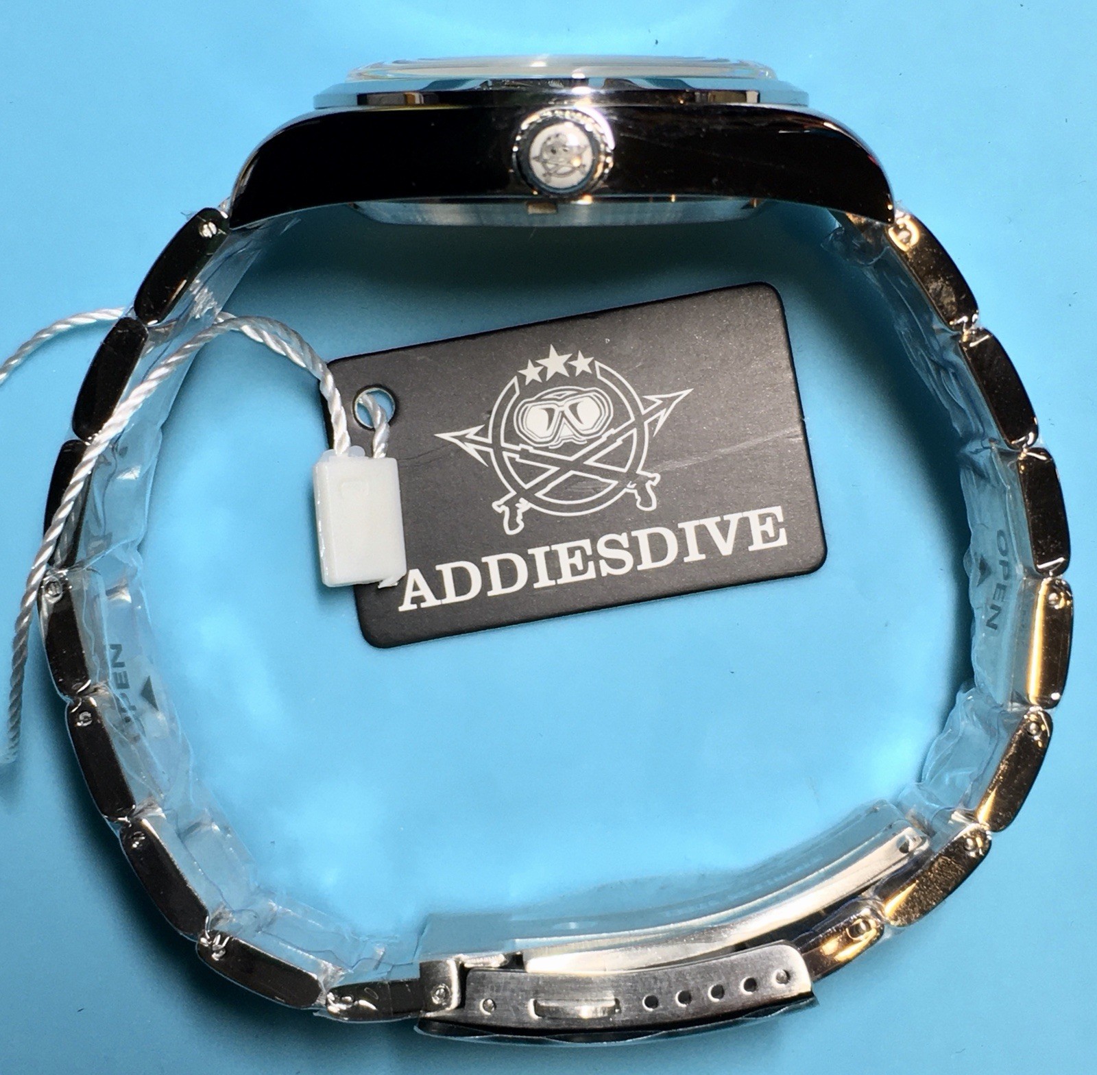 ADDIESDIVE GREY FUME CRACKED ENAMEL DIAL WATCH 39MM SPORT SWISS BGW9 K1 CRYSTAL