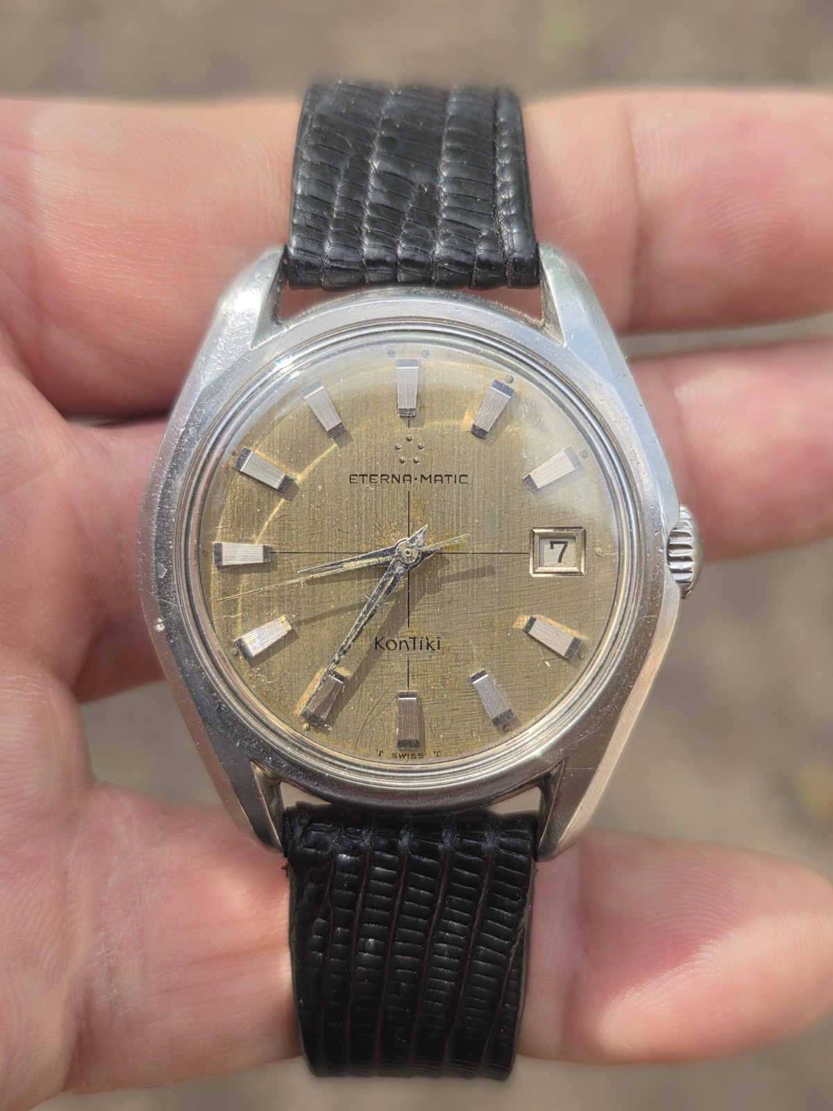 Wristwatch 1960’s SS ETERNA-MATIC KONTIKI 17J SWISS Automatic ~ Runs